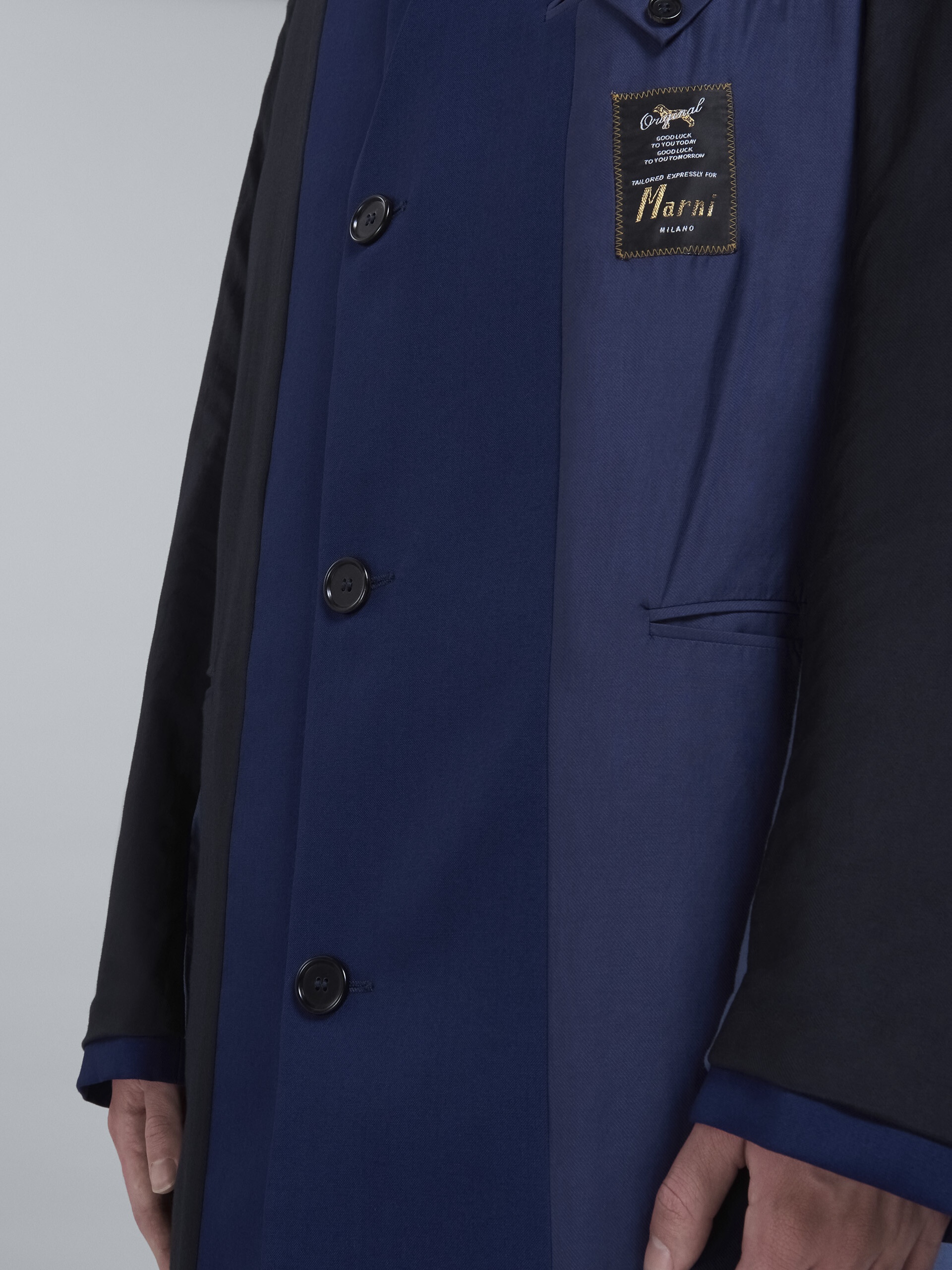 TROPICAL WOOL LONG COAT - 5