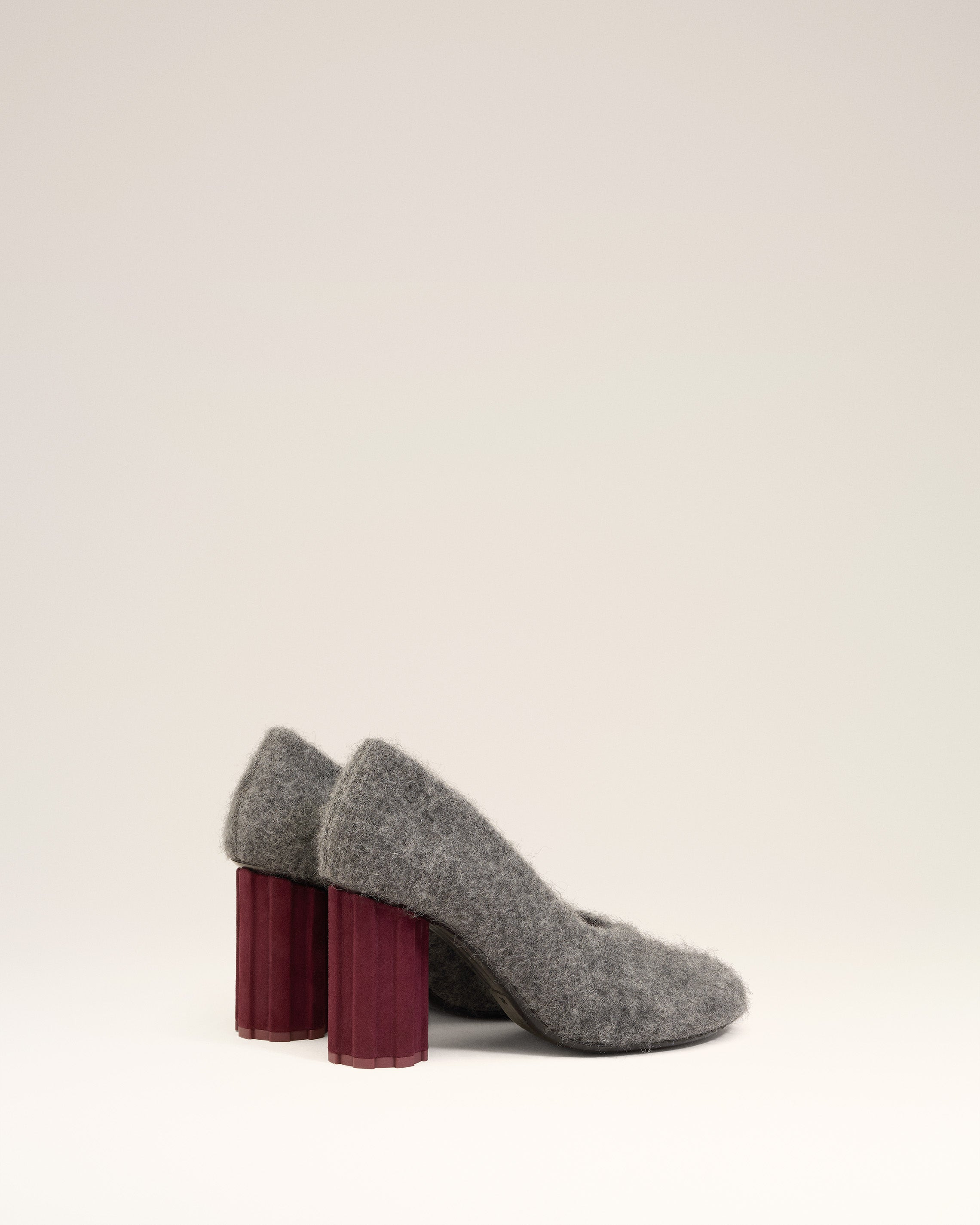 BLACK MOHAIR KNIT PIANO PUMPS - 4