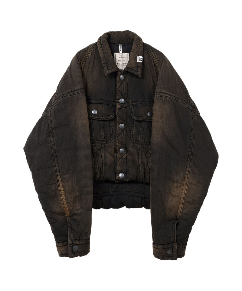 Roll-up Hem Puffer Denim Jacket 18