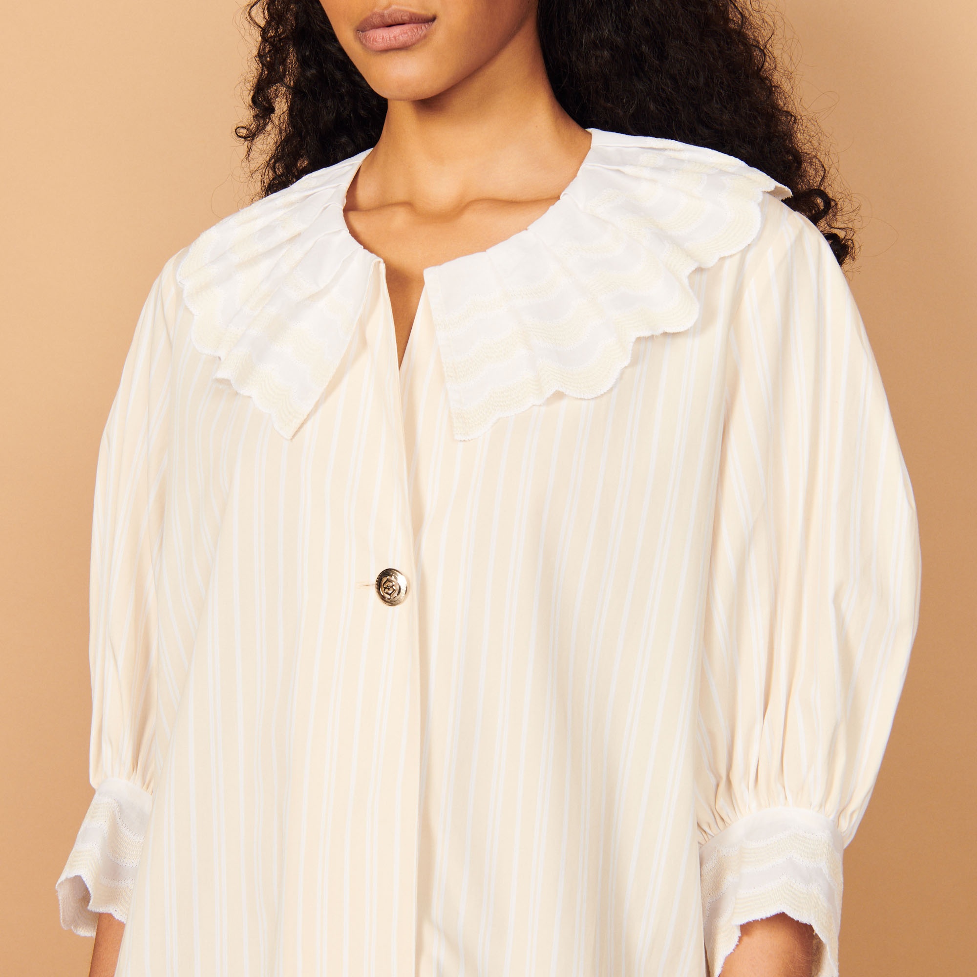 Short striped dress in organic cotton - 5