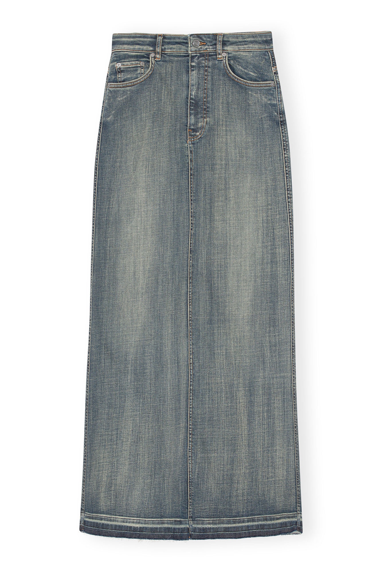 TINT EDGE DENIM MAXI SKIRT - 1