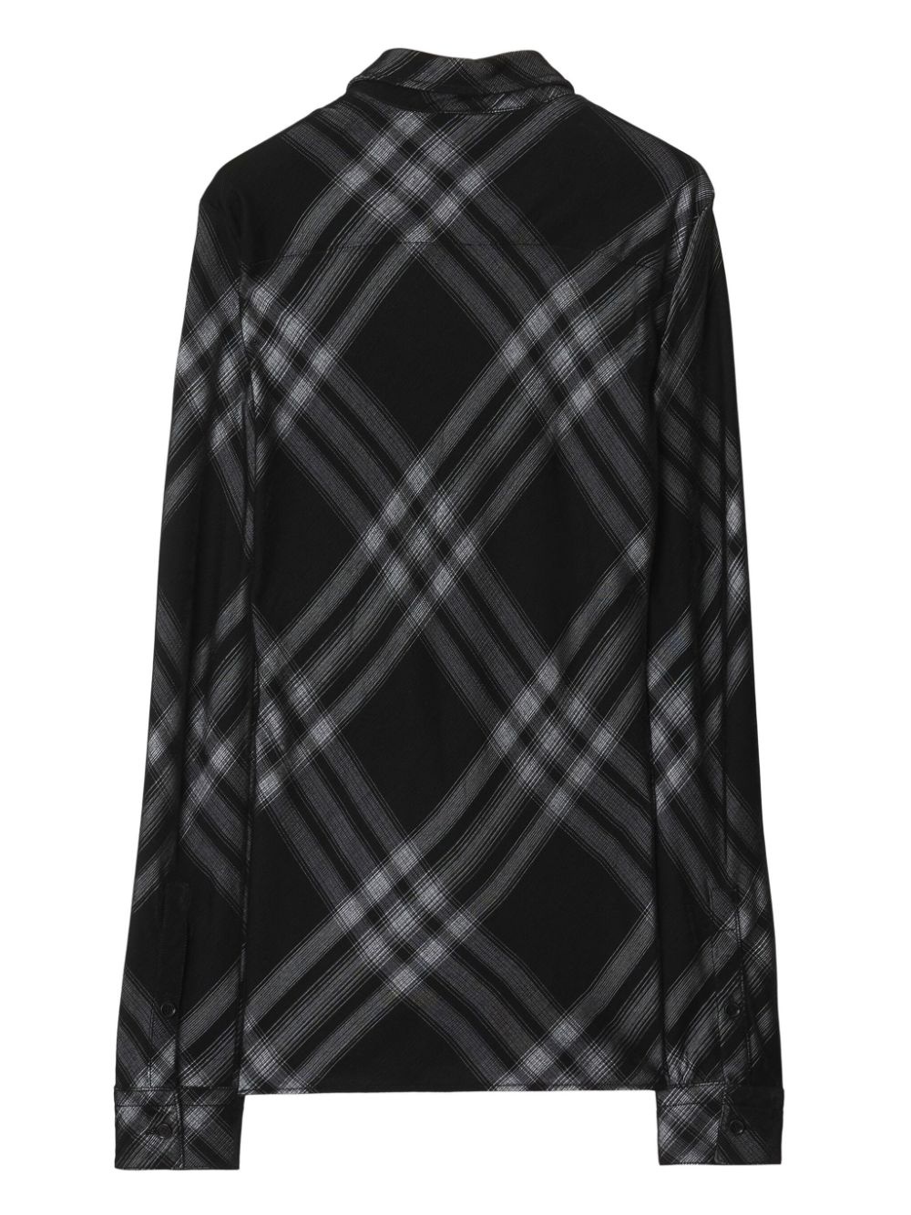 check-print long-sleeve shirt - 6