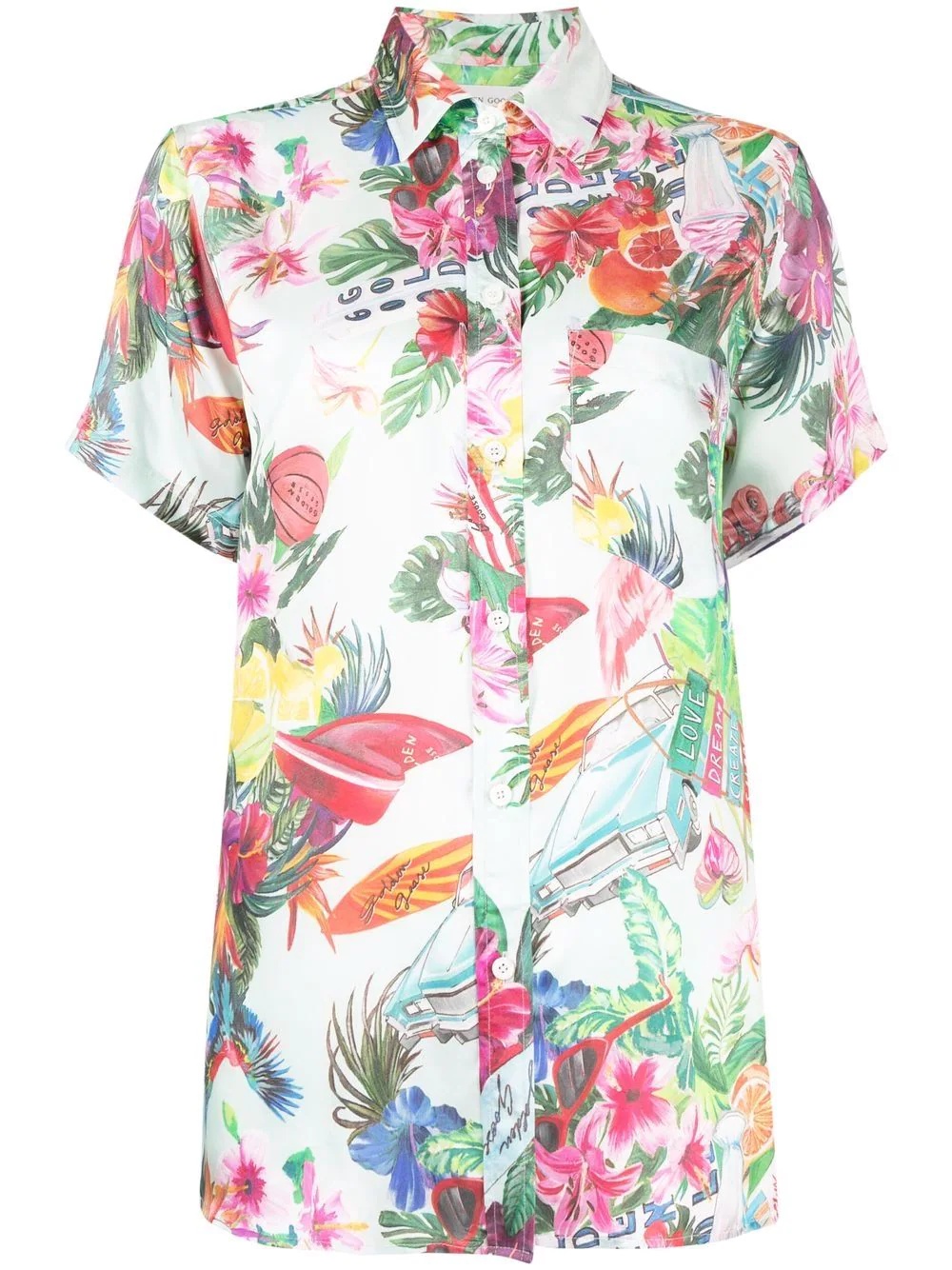 floral-print short-sleeve shirt - 1