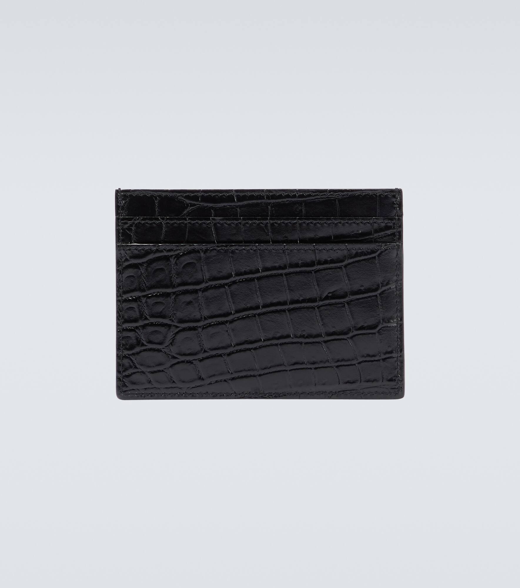 Croc-effect leather card holder - 2