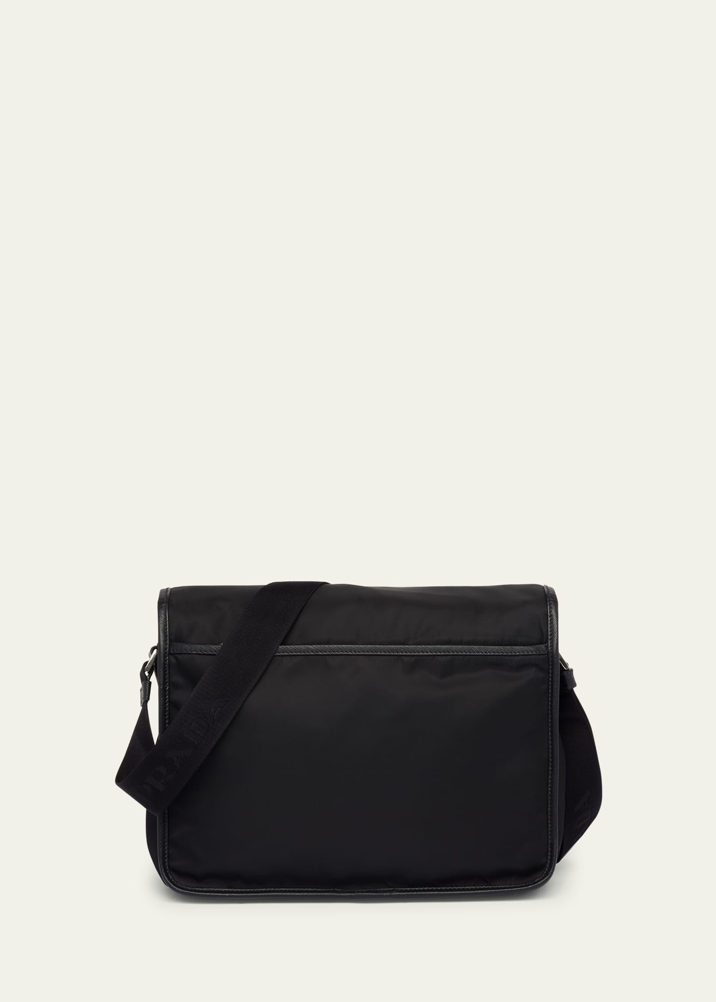 Men's Nylon and Leather Crossbody Bag - 3