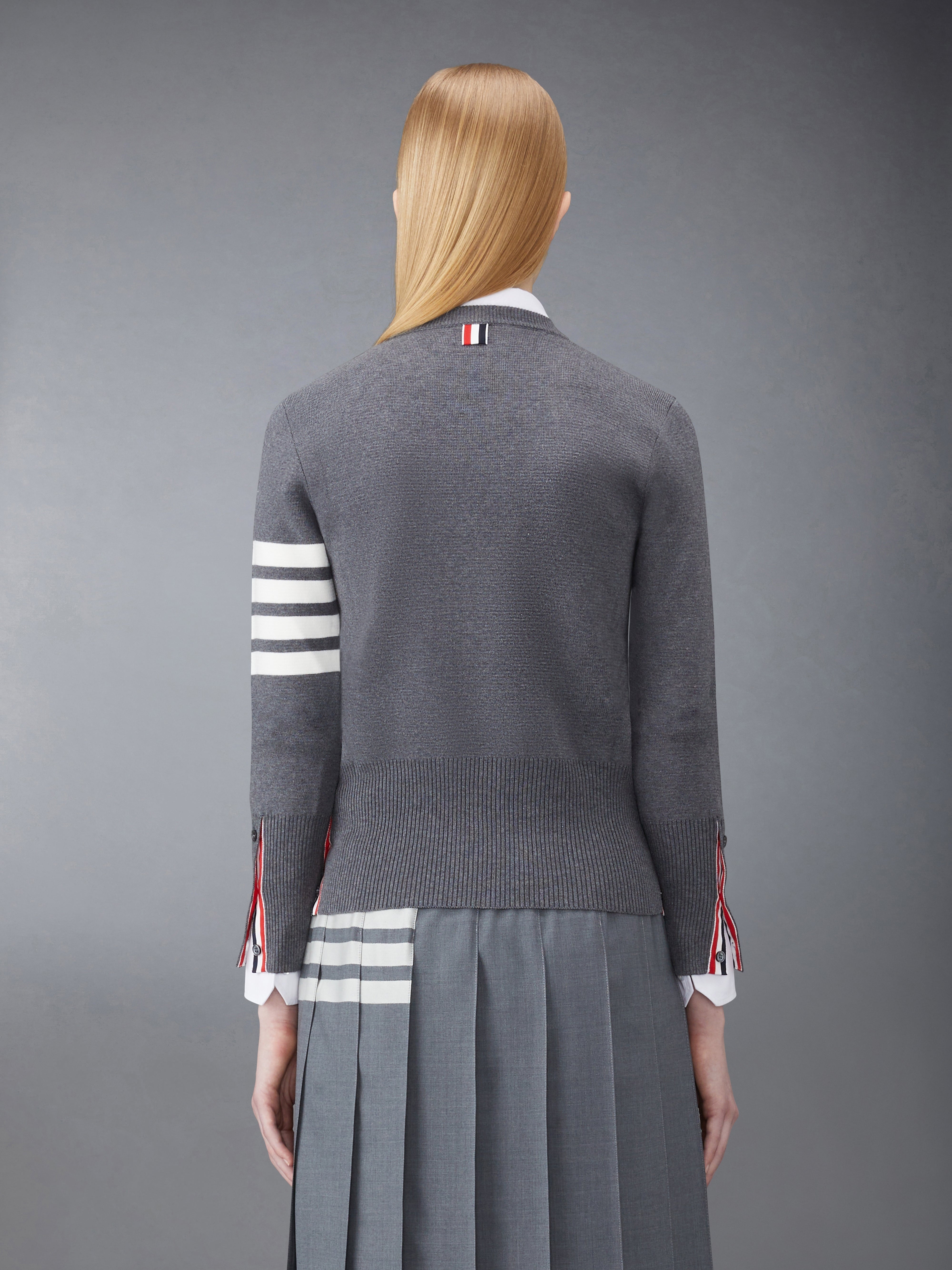COTTON CREPE MILANO STITCH 4-BAR CLASSIC CREW NECK PULLOVER - 2