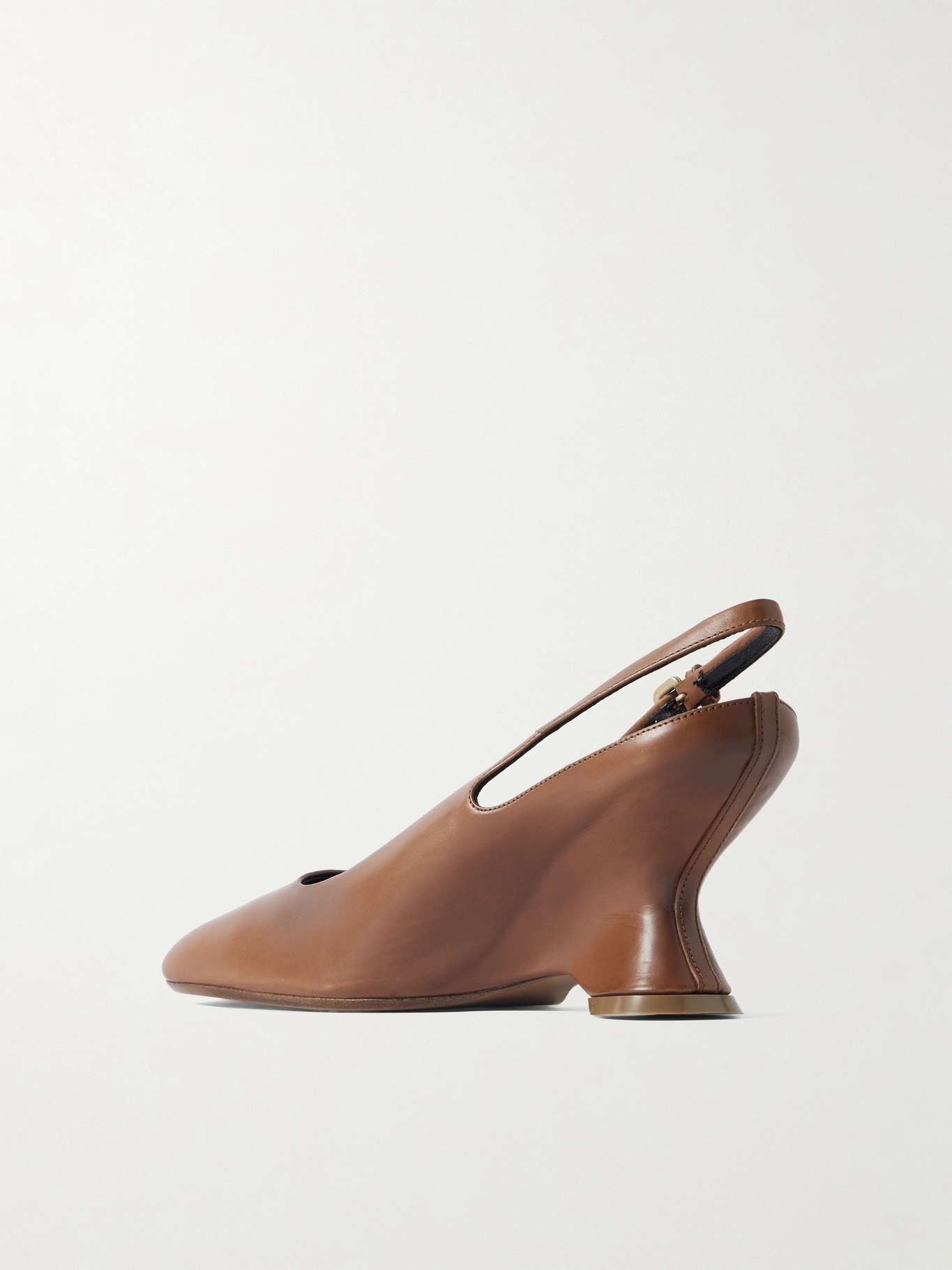 Leather slingback pumps Tan - 3