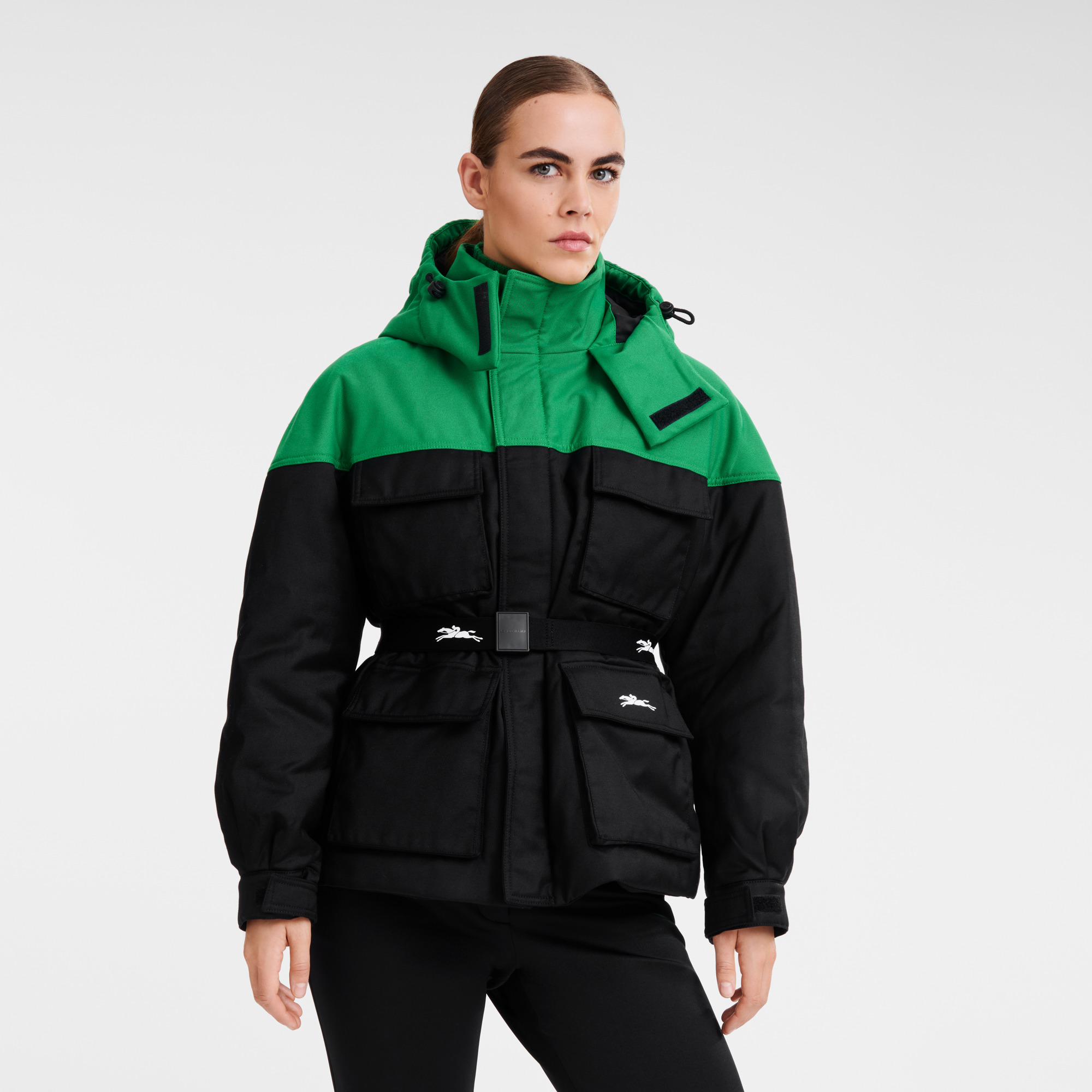 Short parka Green - Technical canvas - 4