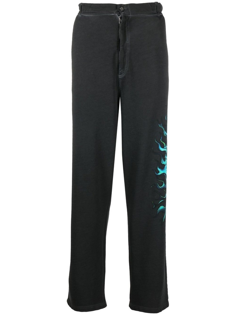 graphic-print straight trousers 1
