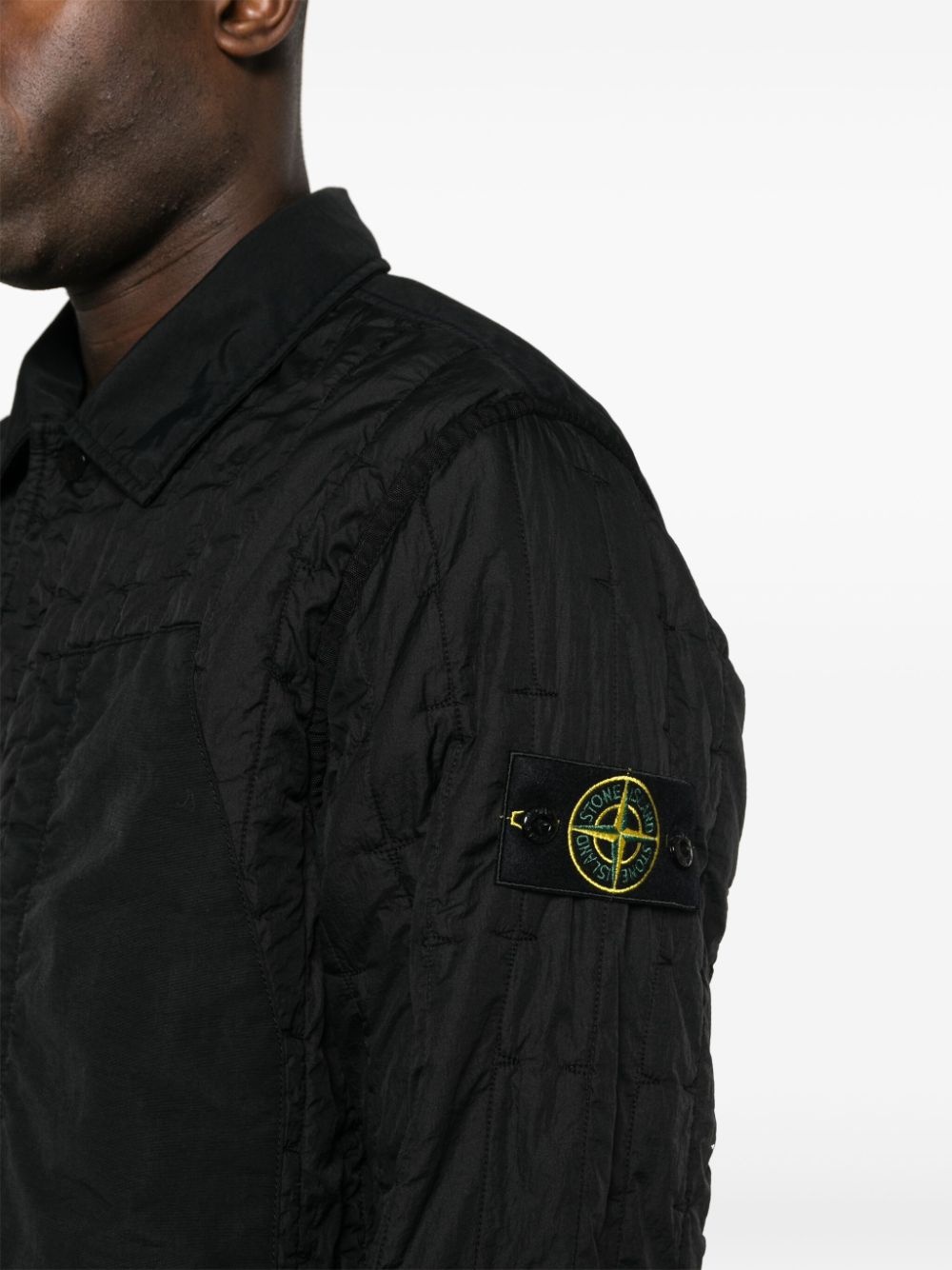 crinkled quilted shirt jacket - 5
