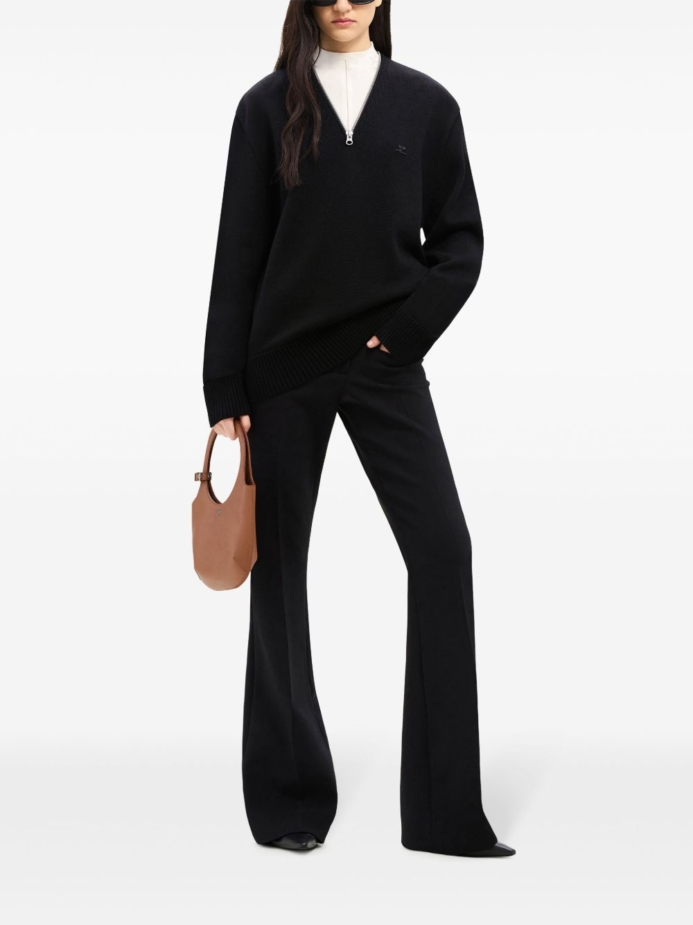 zip-detailing wool sweater - 3