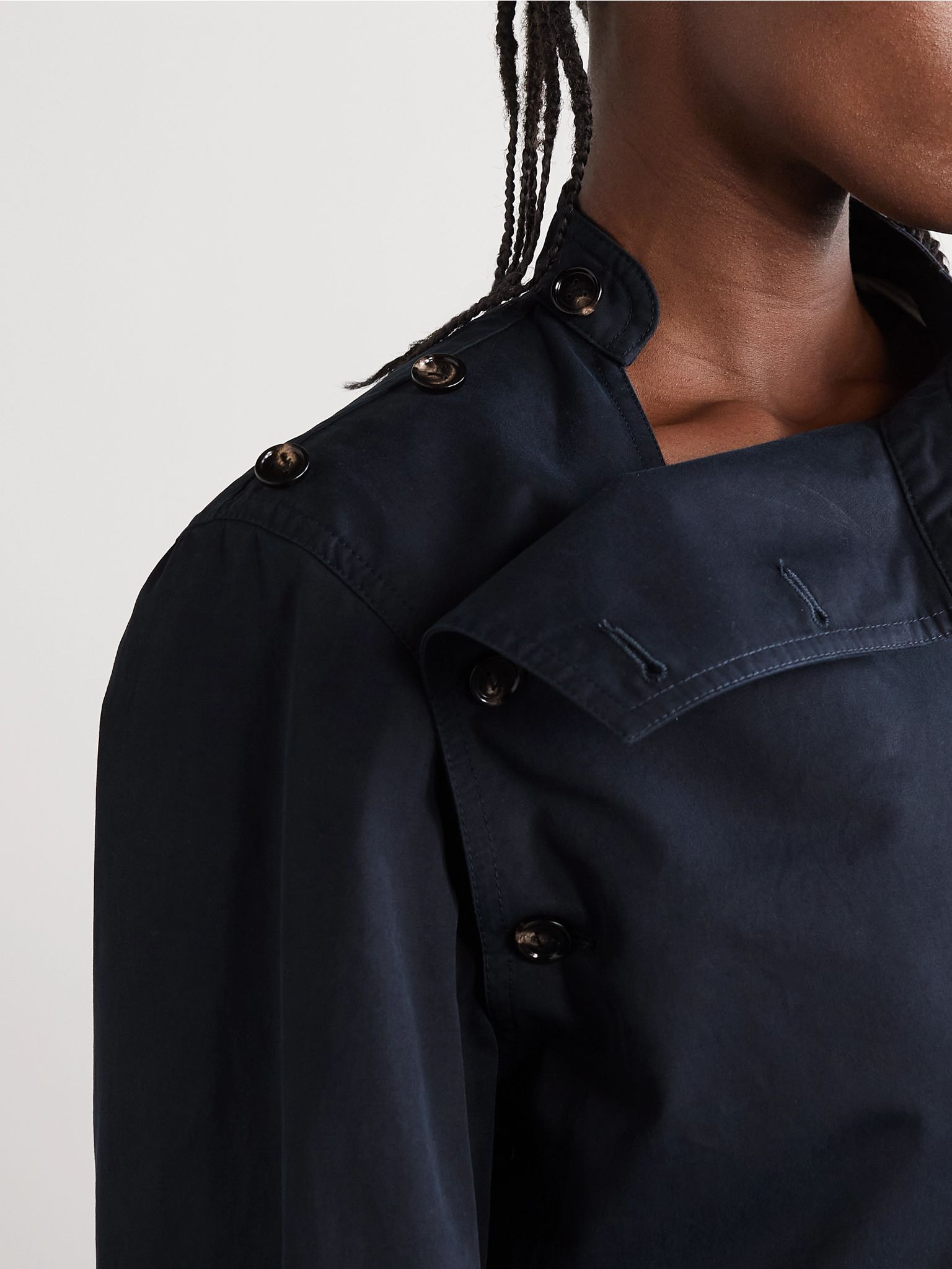 Cotton-twill blouse Midnight blue - 6