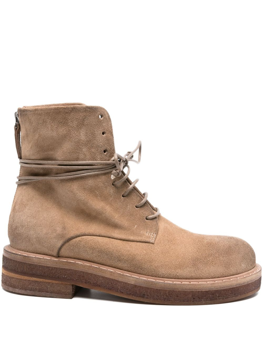 lace-up suede combat boots - 1