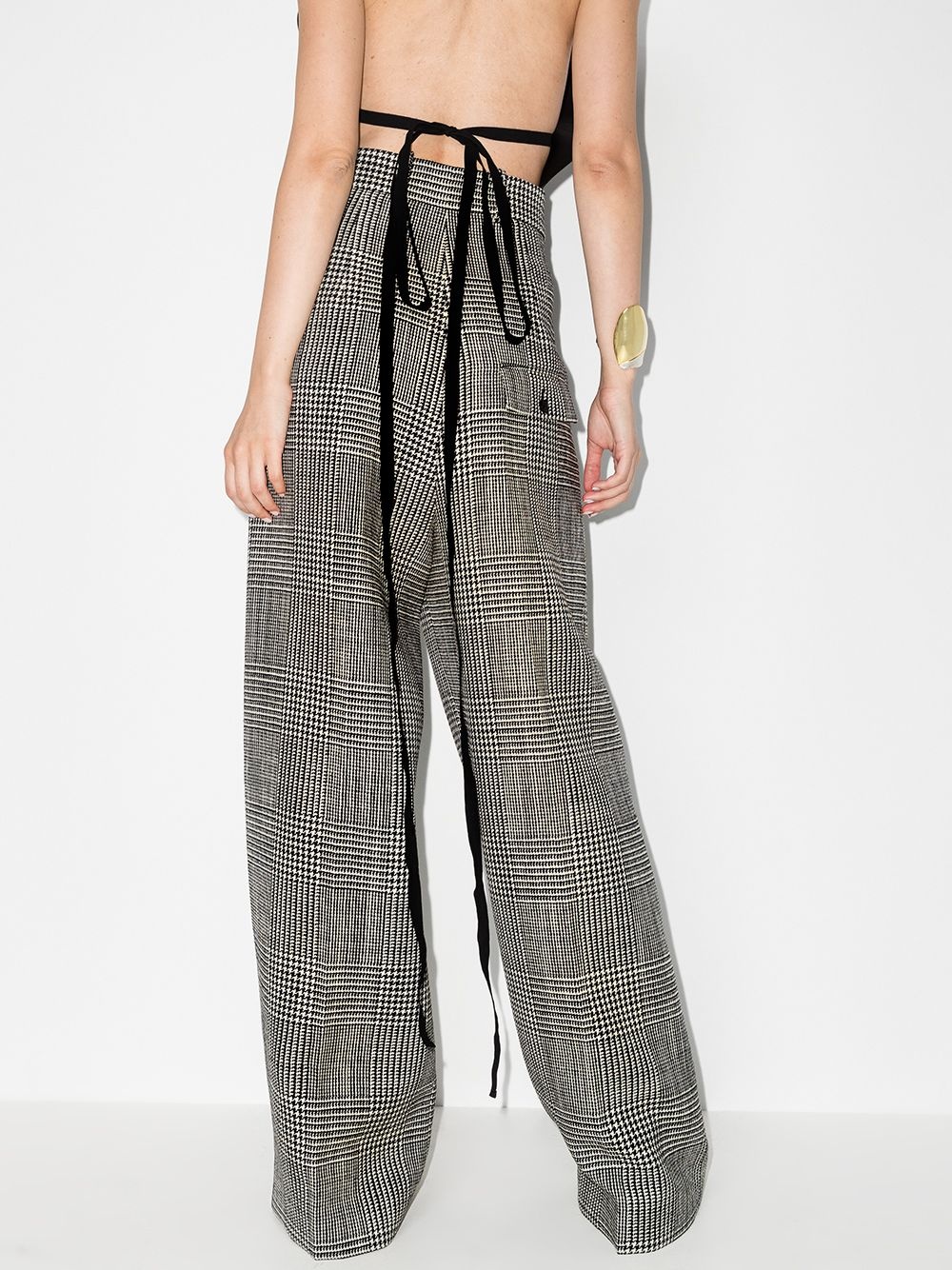 Prince of Wales wide-leg trousers - 3