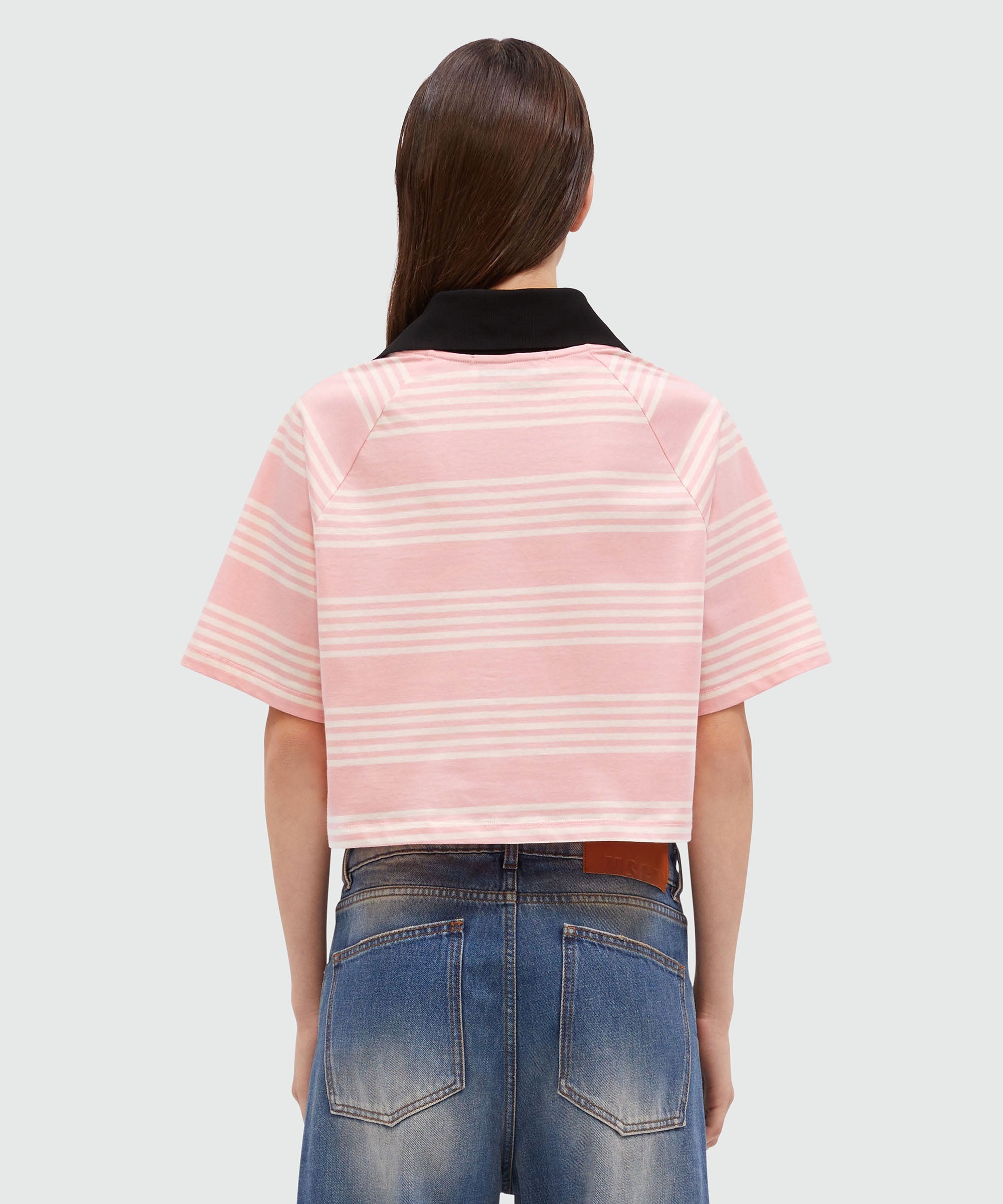 Cropped T-Shirt in striped cotton - 3
