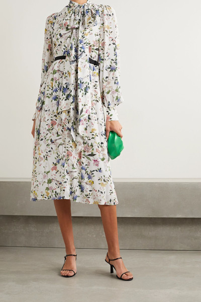 Erdem Marceline belted pussy-bow floral-print silk crepe de chine midi dress outlook