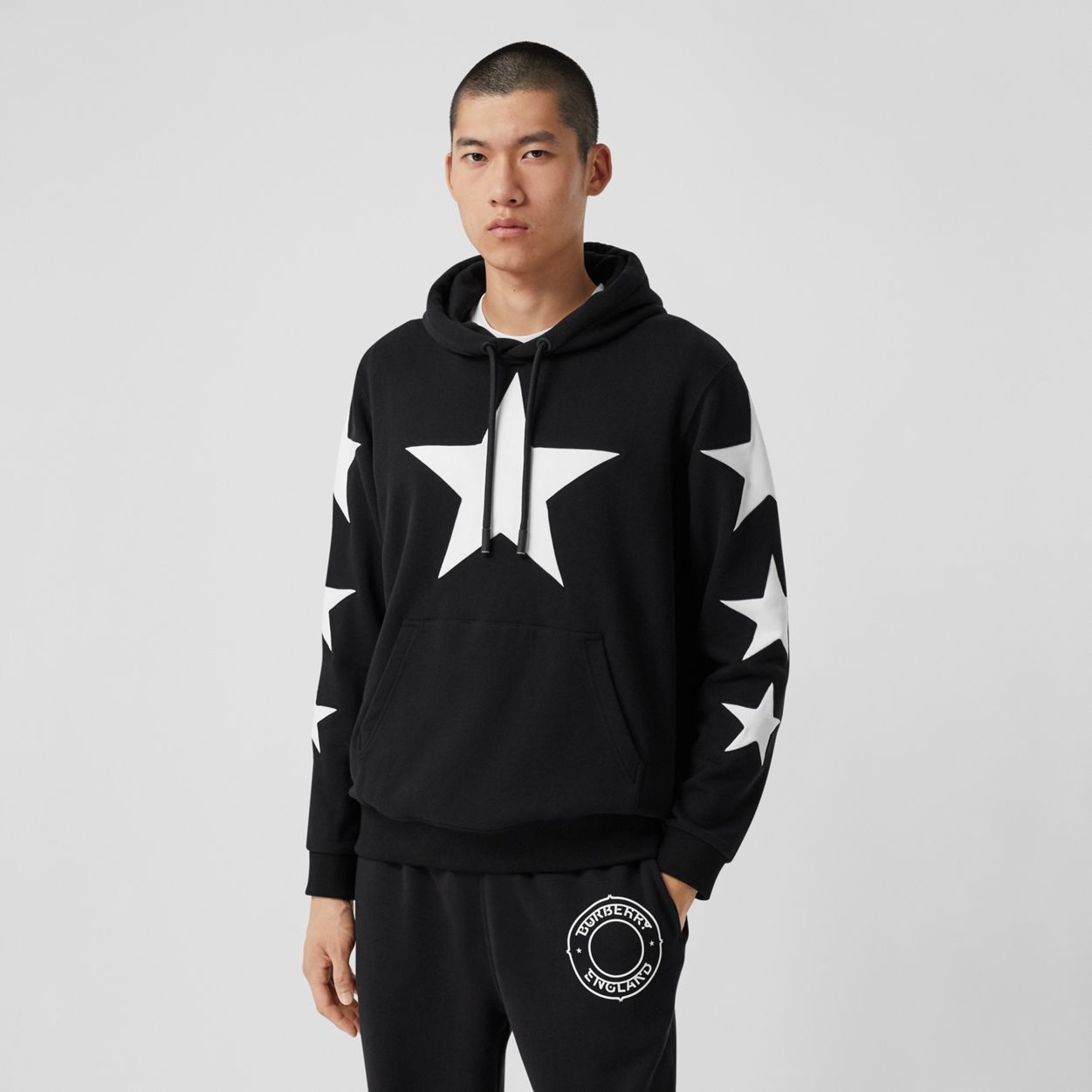 Star Motif Cotton Hoodie - 2