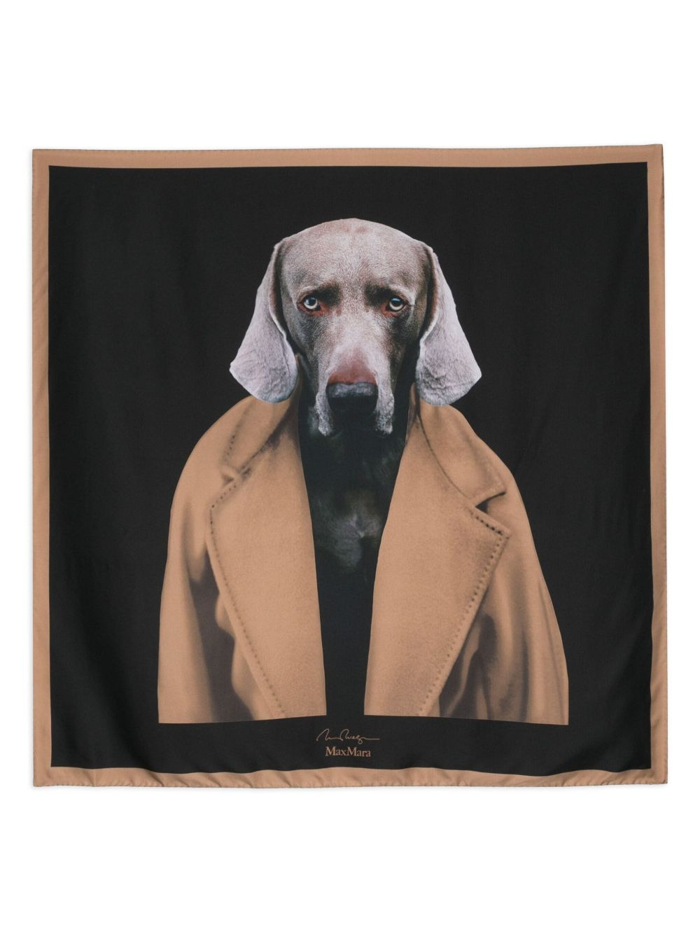 dog-print silk scarf - 1