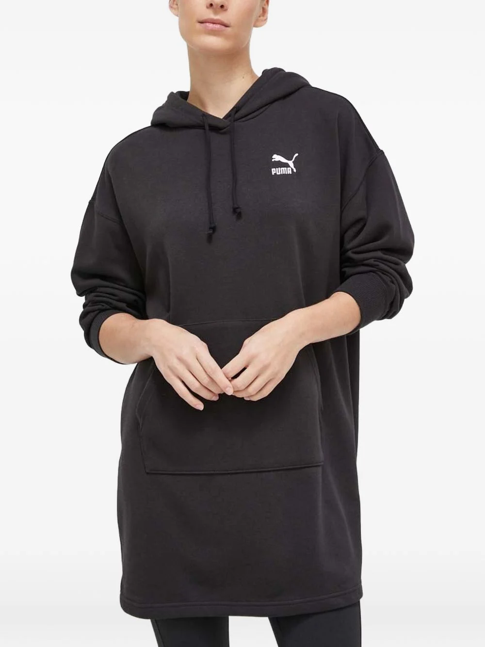 logo-embroidered drawstring hoodie - 1