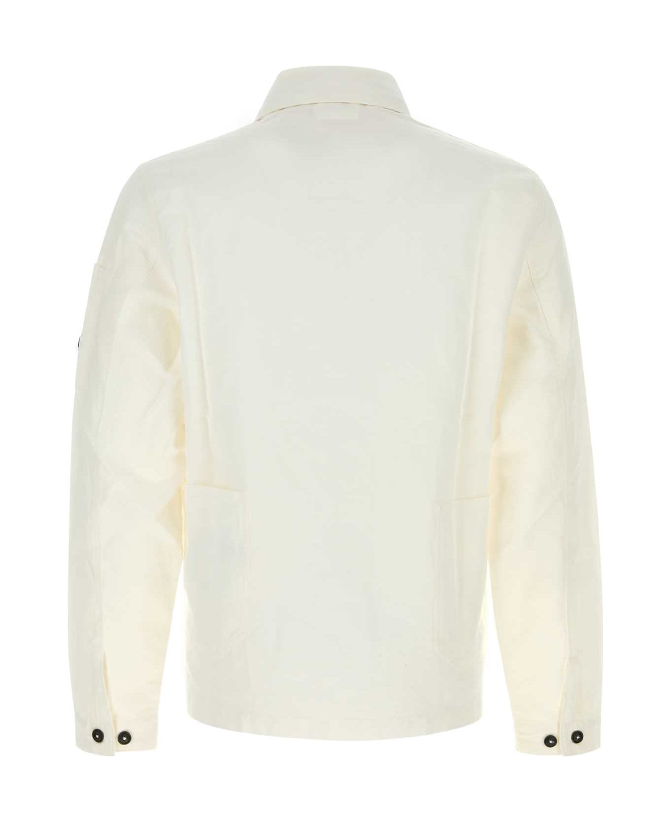 White Cotton Blend Jacket - 2
