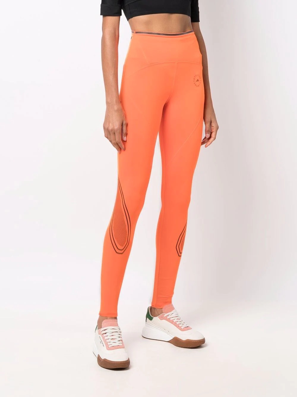 logo-print perforated-panel leggings - 3