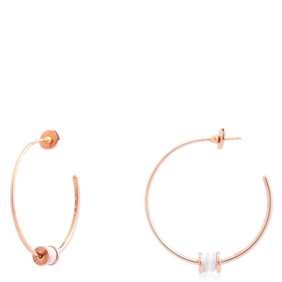 Bvlgari B.Zero1 Ladies 18k Rose Gold Hoop Earrings - 4