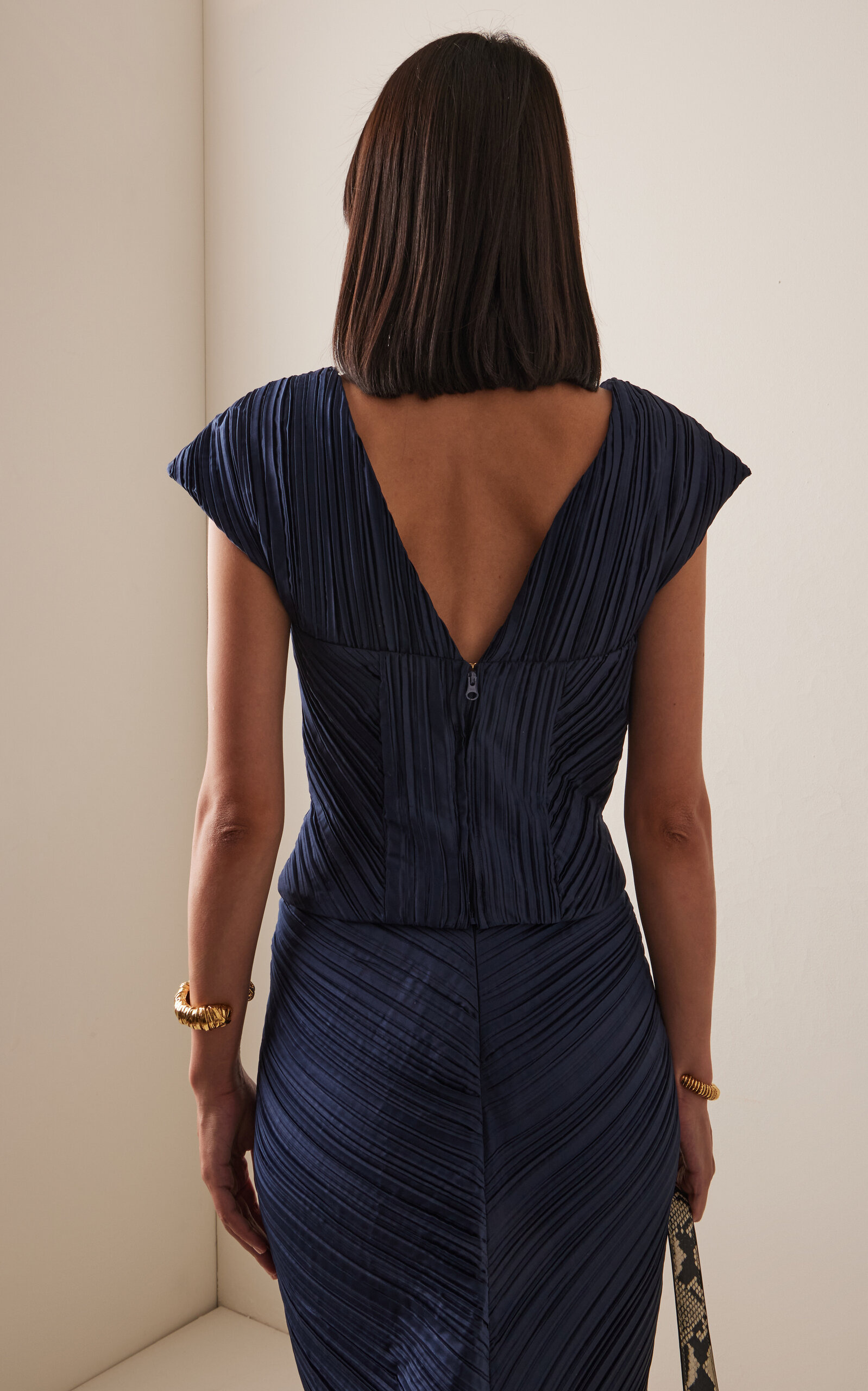 Kaitlin Plisse Top blue - 4