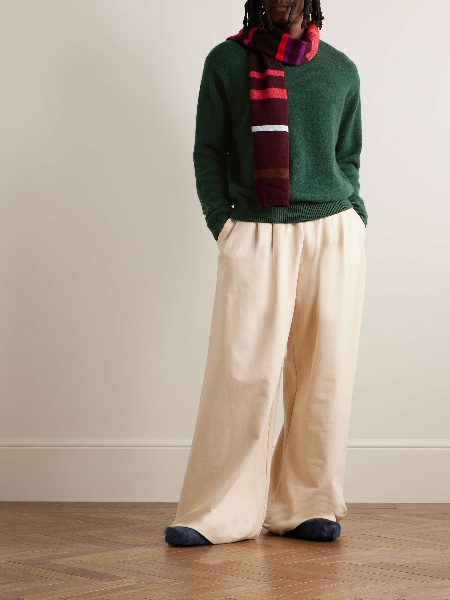 triomphe pajama pants in striped poplin