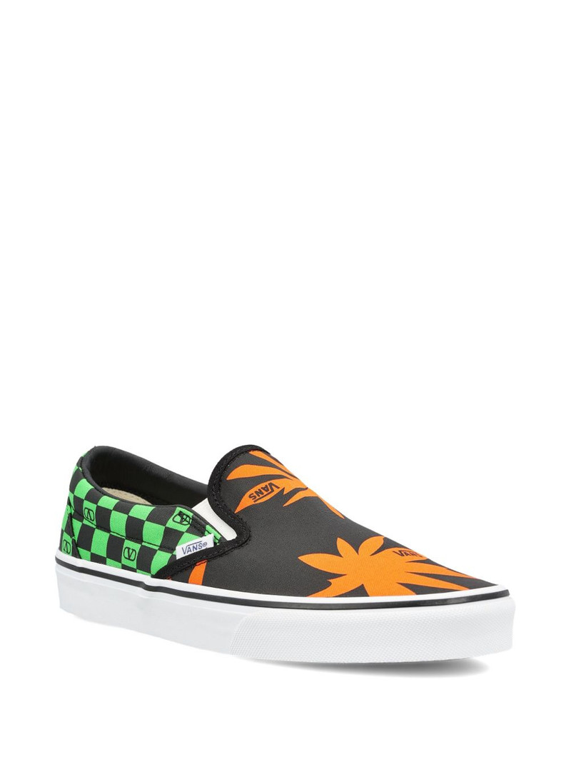 Valentino x Vans Classic checkered palm sneakers outlook