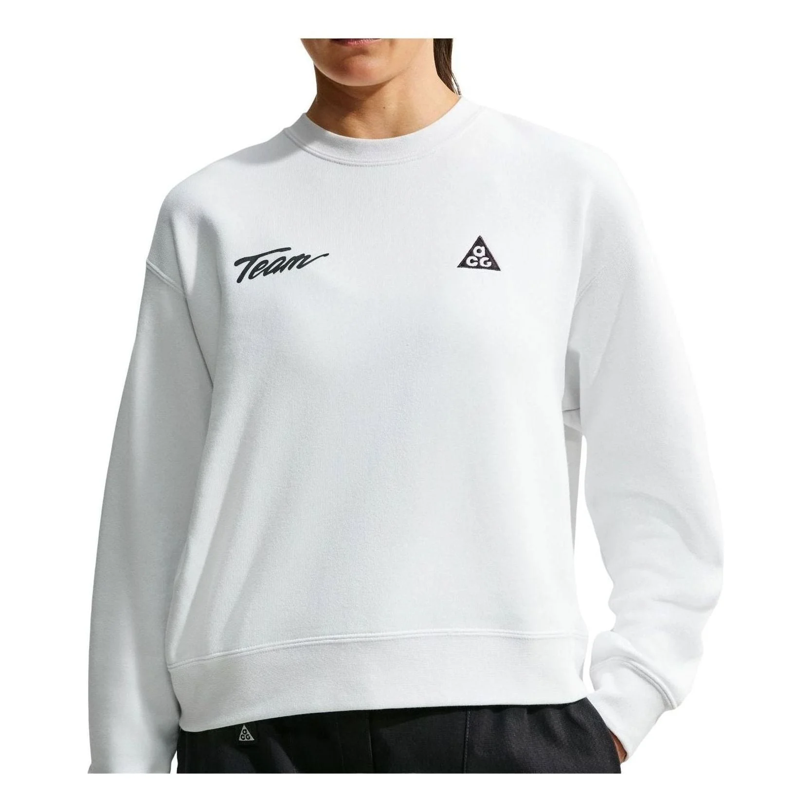 (WMNS) Nike x ACG Tuff Fleece Sweatshirt 'Summit White Black' IU8168-121 - 1
