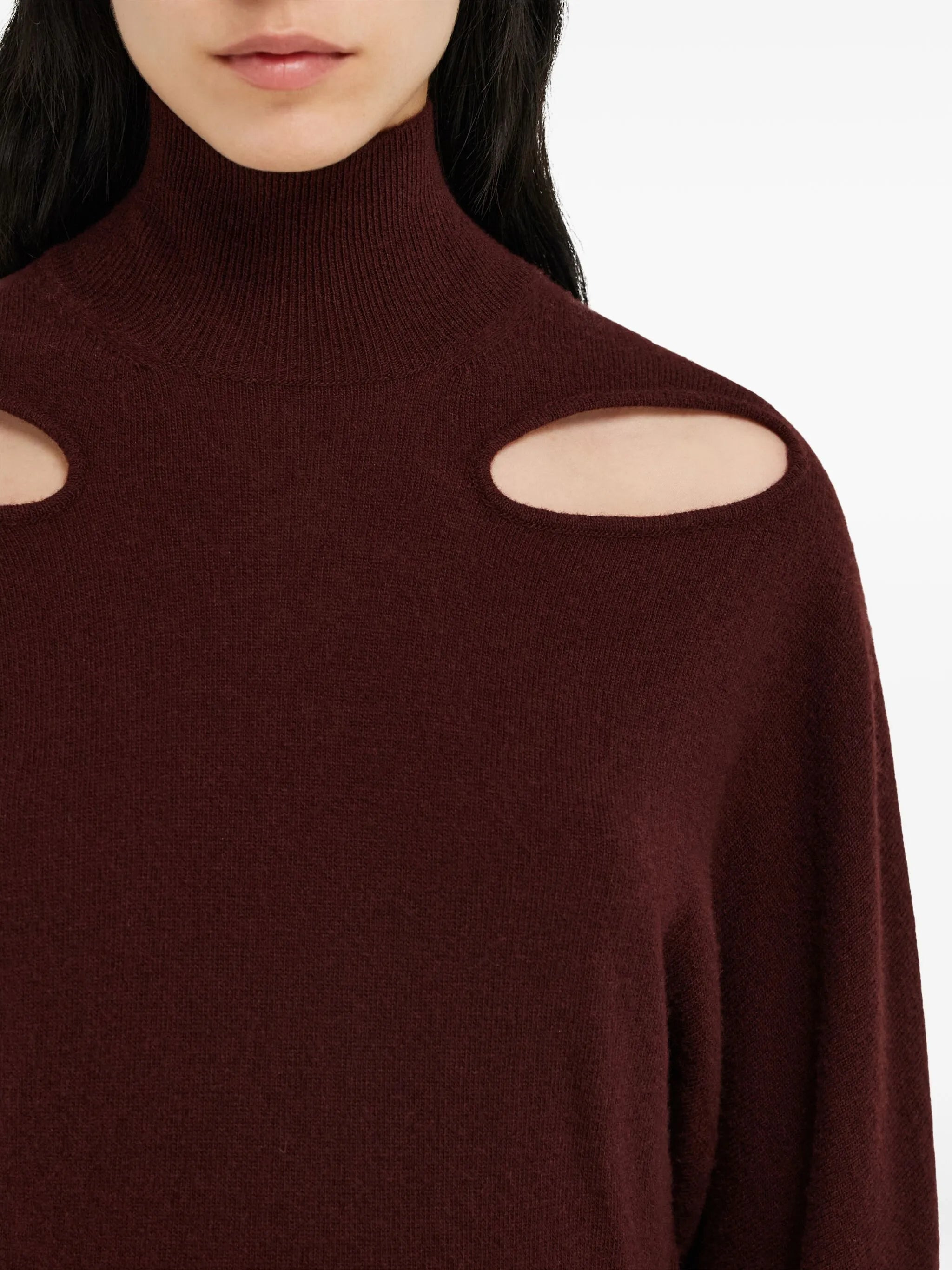 mock-neck cut-out jumper - 5