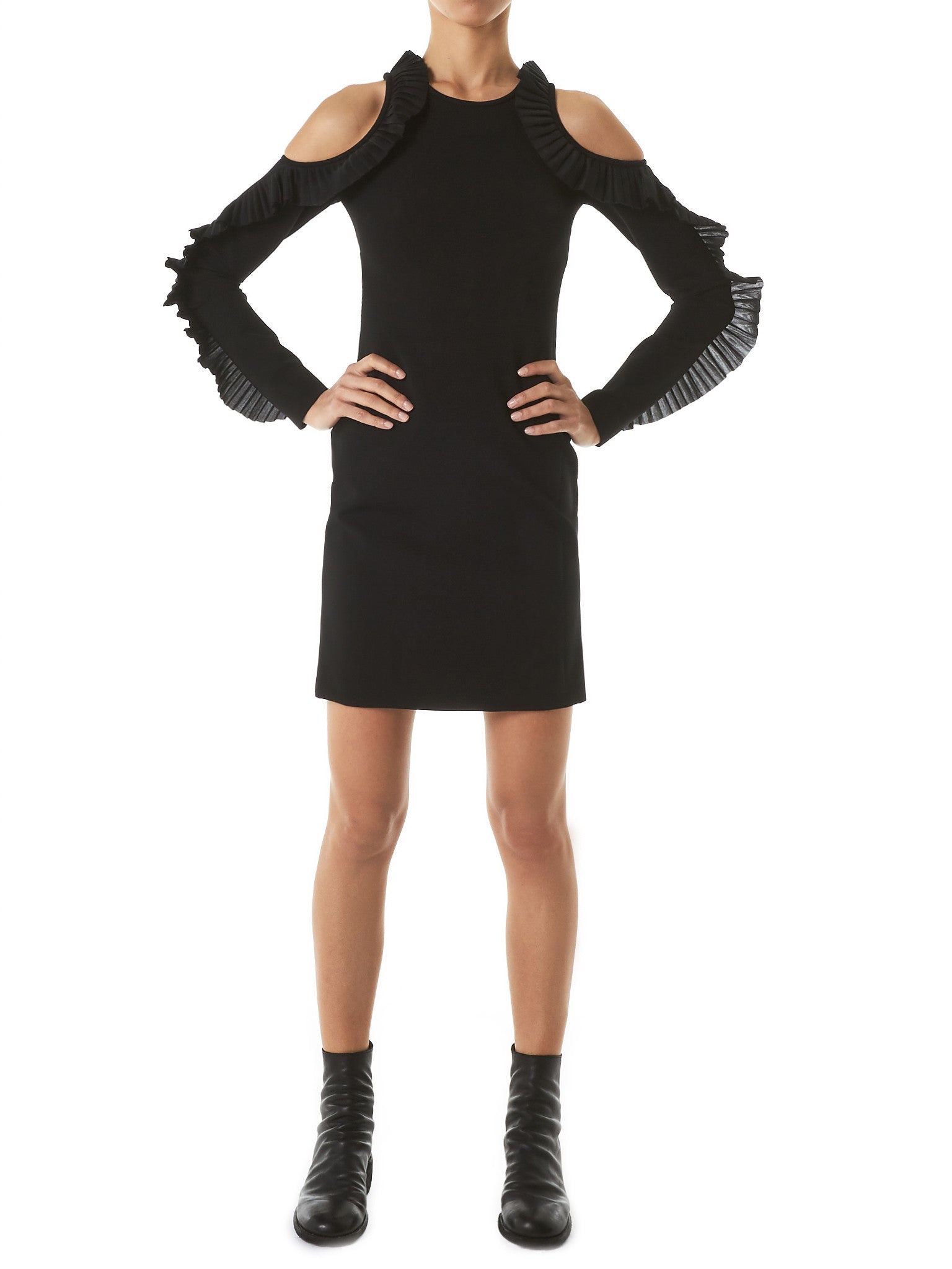 Open-Shoulder Ruffled Dress - 6