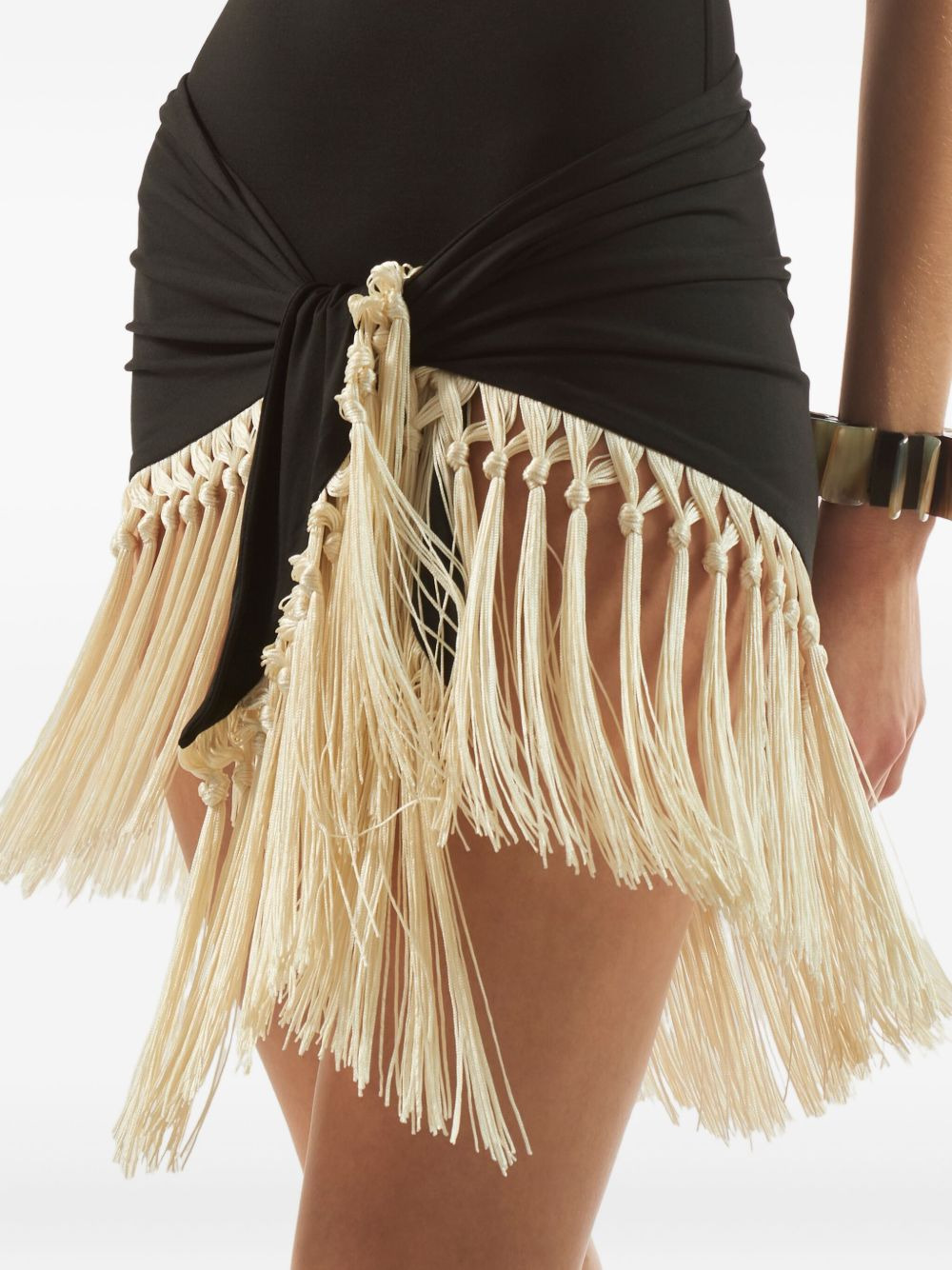 Yacare one-shoulder fringed swimsuit - 4
