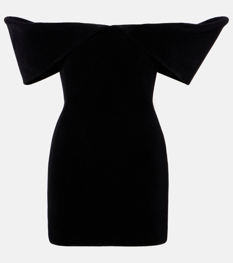 Off-shoulder velvet minidress 1