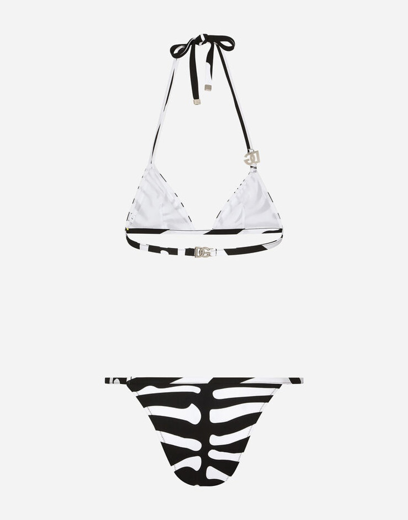 Dolce & Gabbana Zebra-print triangle bikini with DG logo outlook