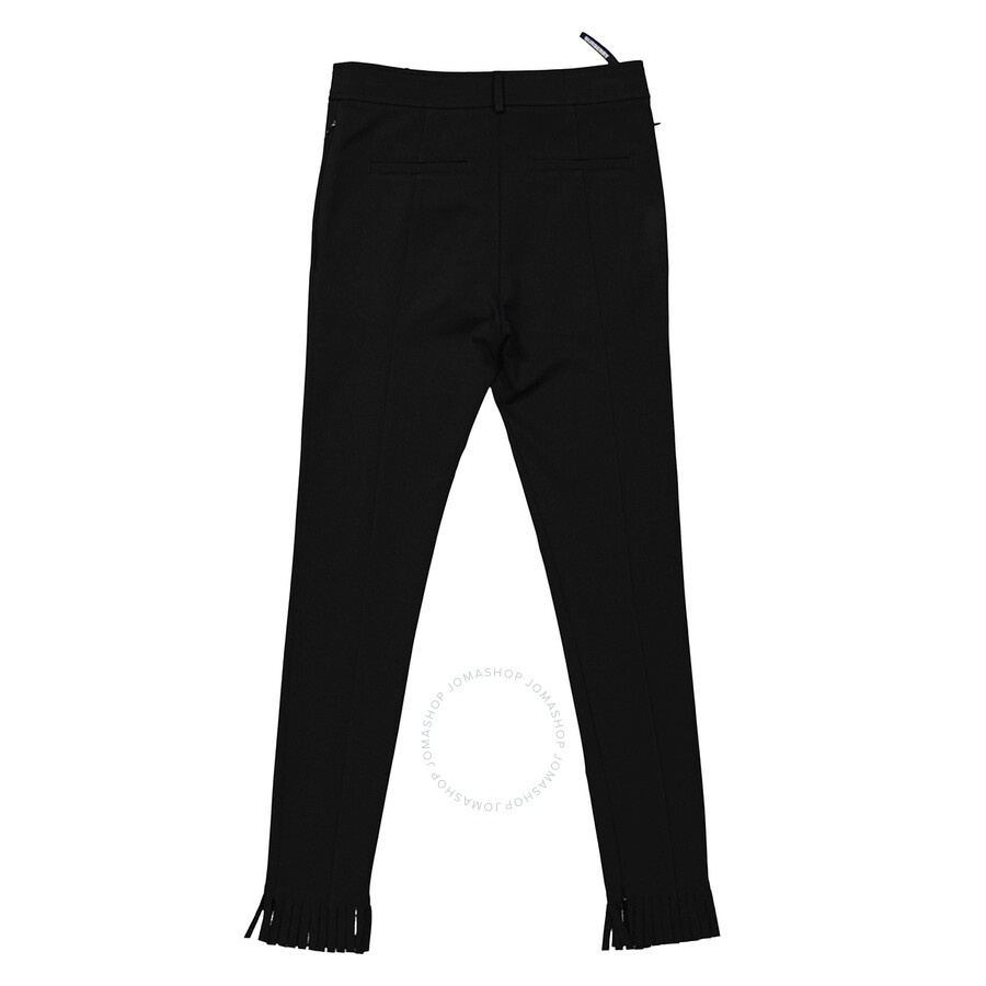 Burberry Ladies Black Fringed Hem Trousers - 2
