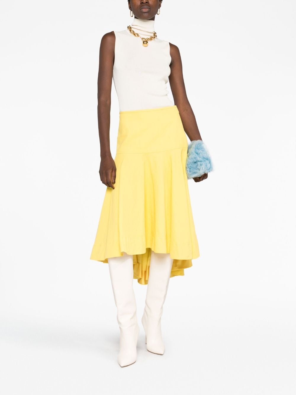high-low linen midi skirt - 2