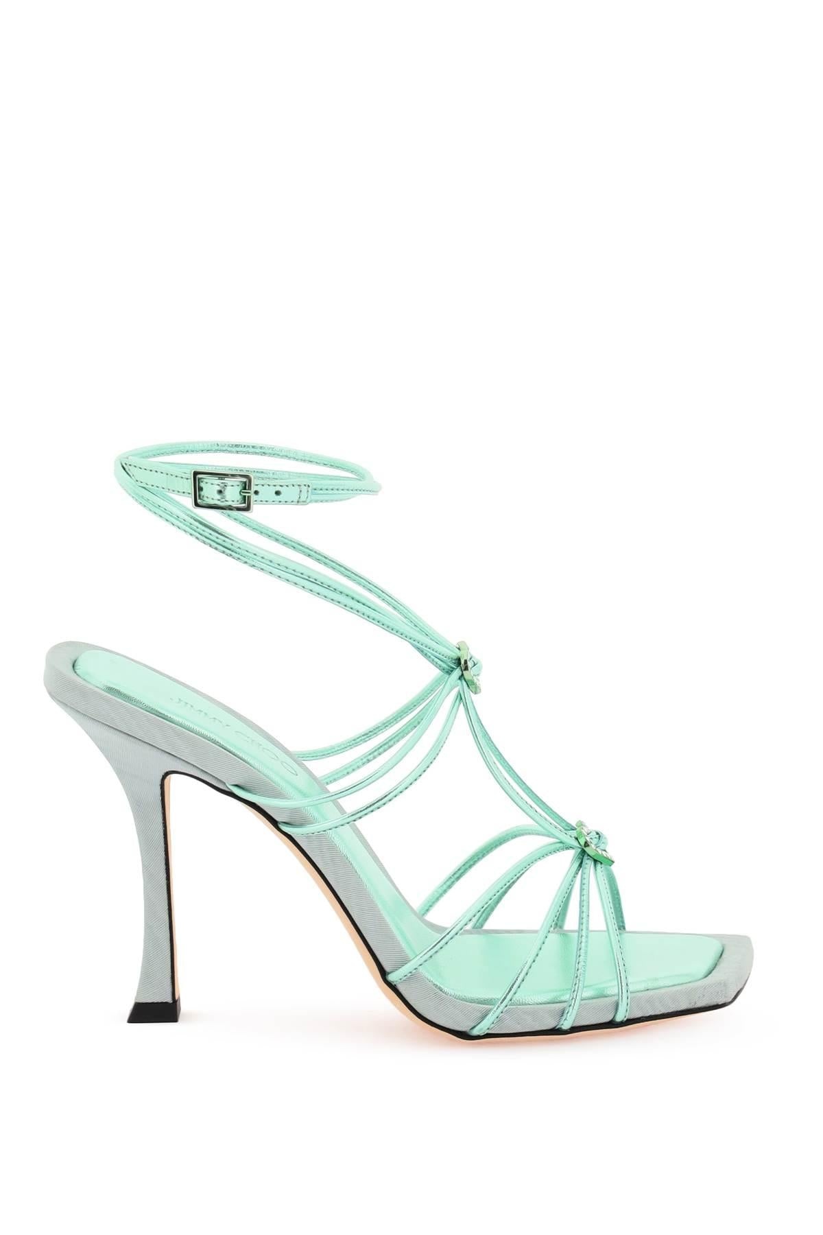 Jimmy Choo Metallic Leather 'Indiya 100' Sandals - 1