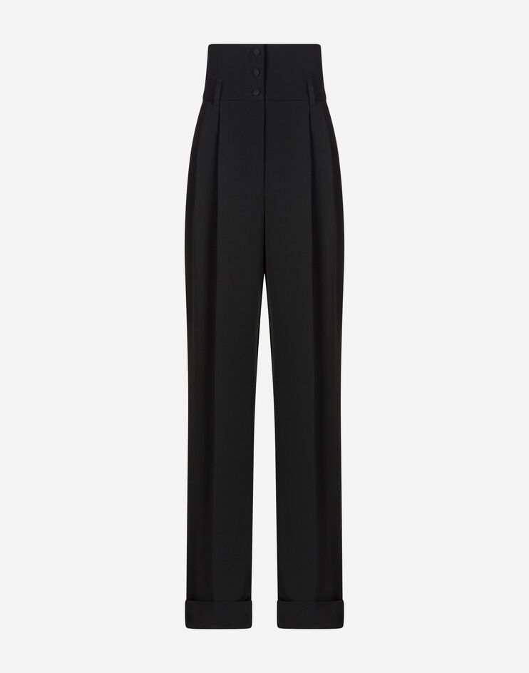 Cady fabric high-waisted flared pants - 3