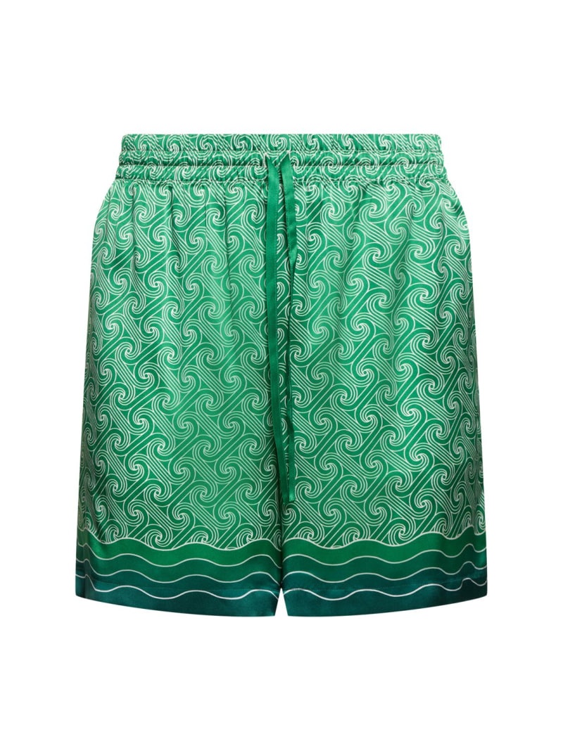 Drawstring silk shorts - 1