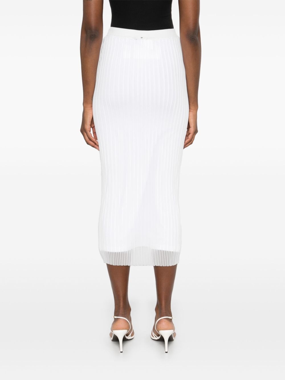 ribbed-knit midi skirt - 4