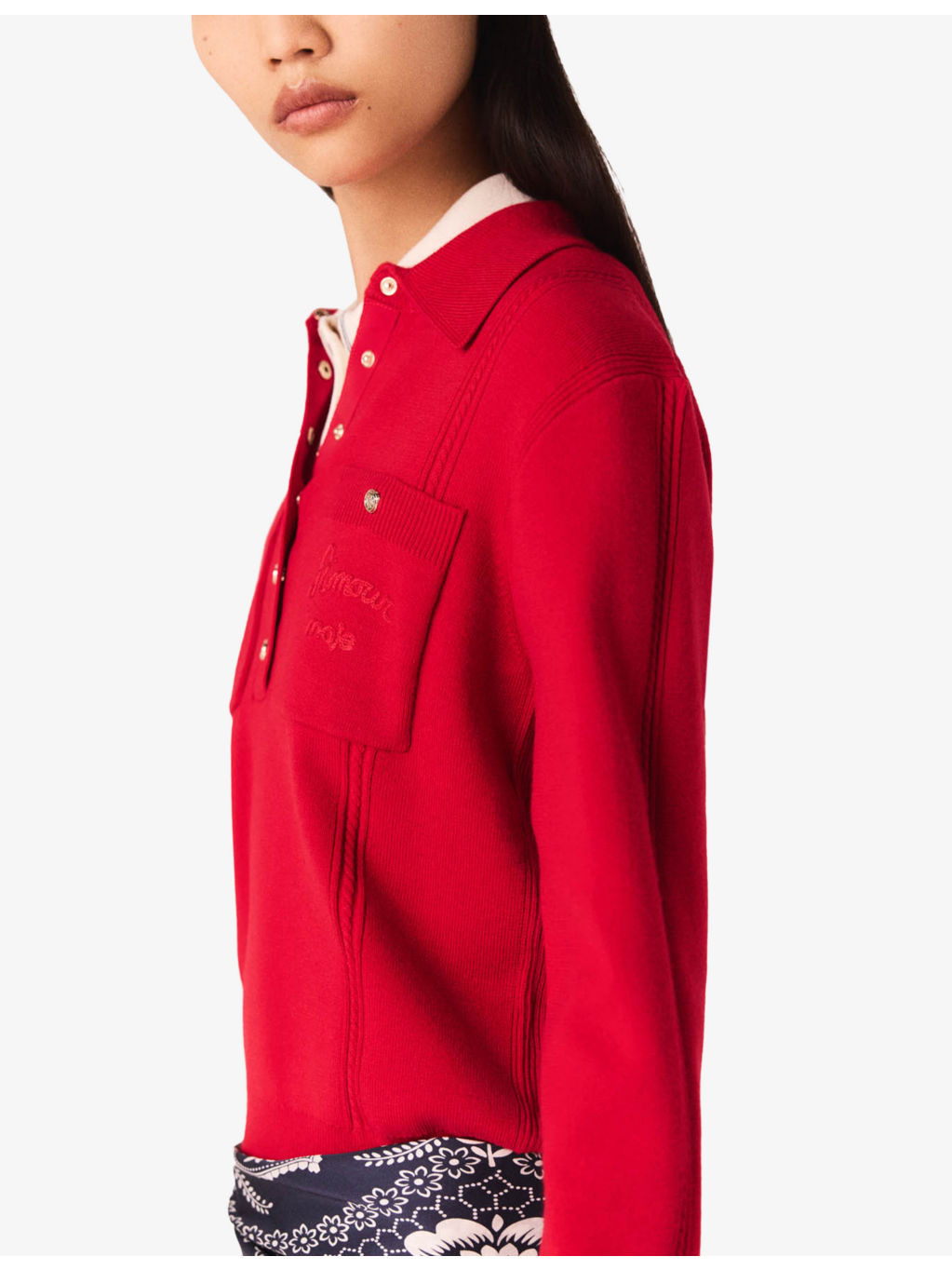 Logo-Embroidered Long-Sleeve Wool-Blend Polo - 4