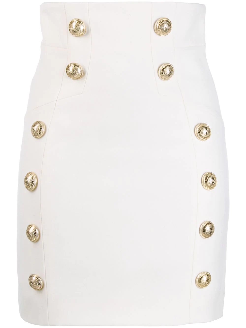 button detailed fitted skirt - 1