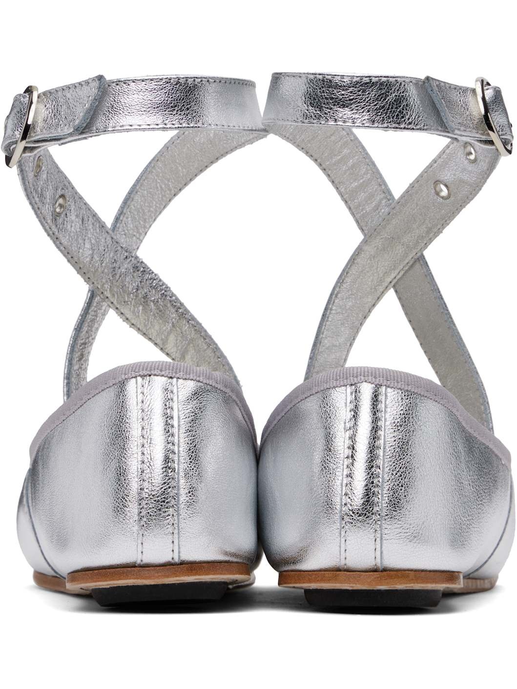 Silver Sophia Belt Ballerina Flats - 2