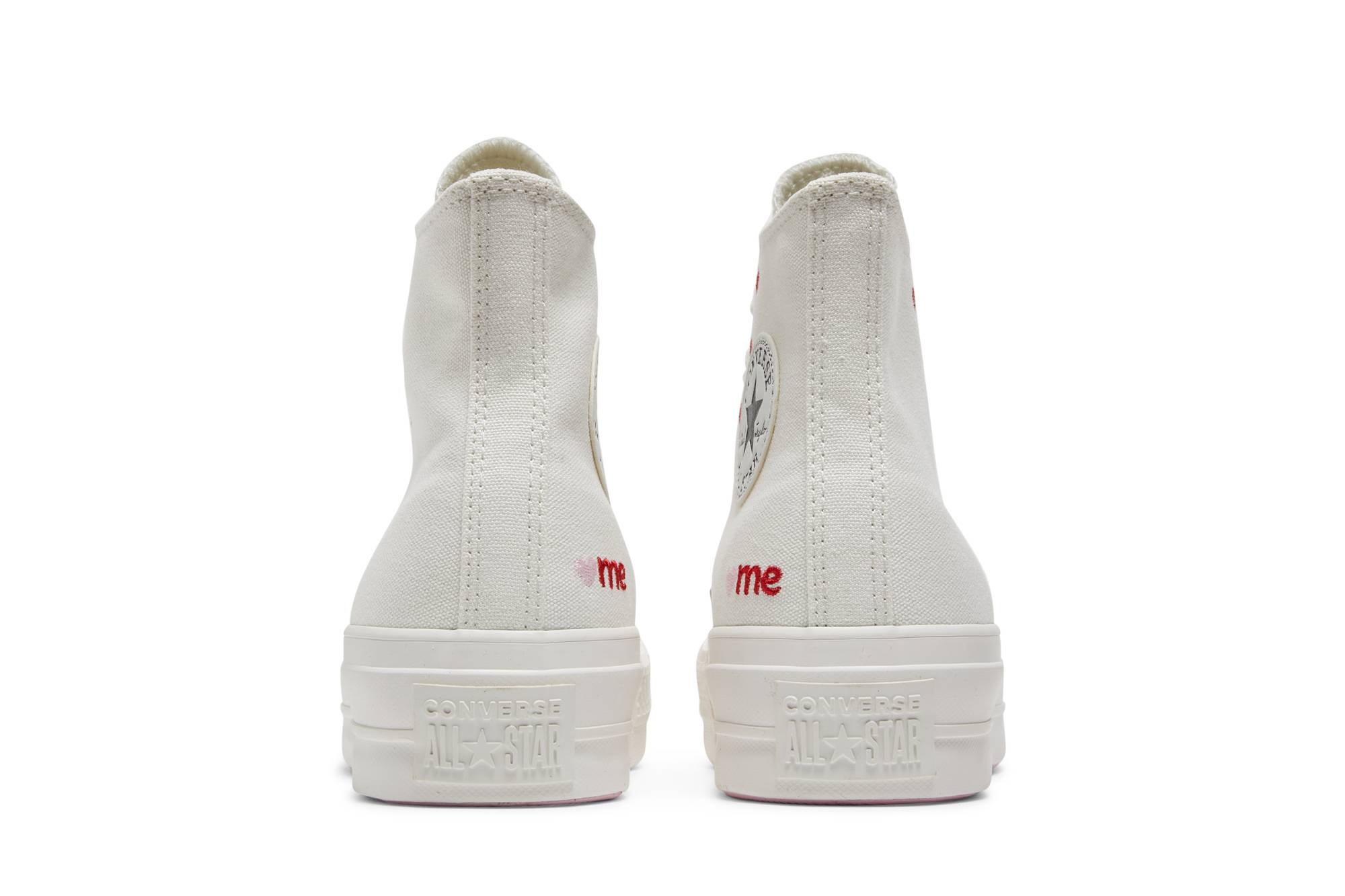 Wmns Chuck Taylor All Star Lift Platform High 'Embroidered Hearts - White' - 6