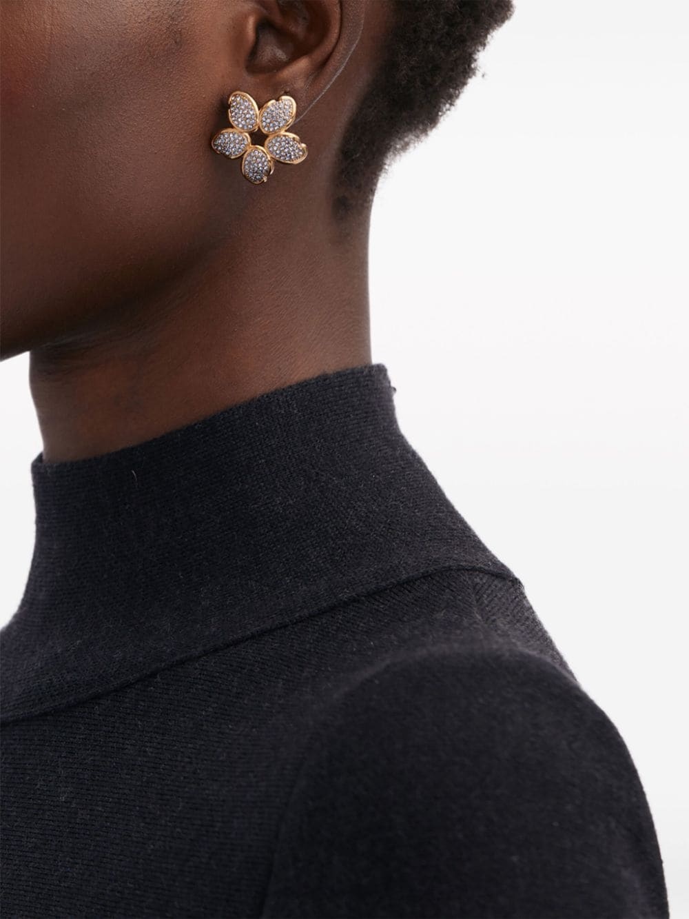 crystal O flower earrings - 3