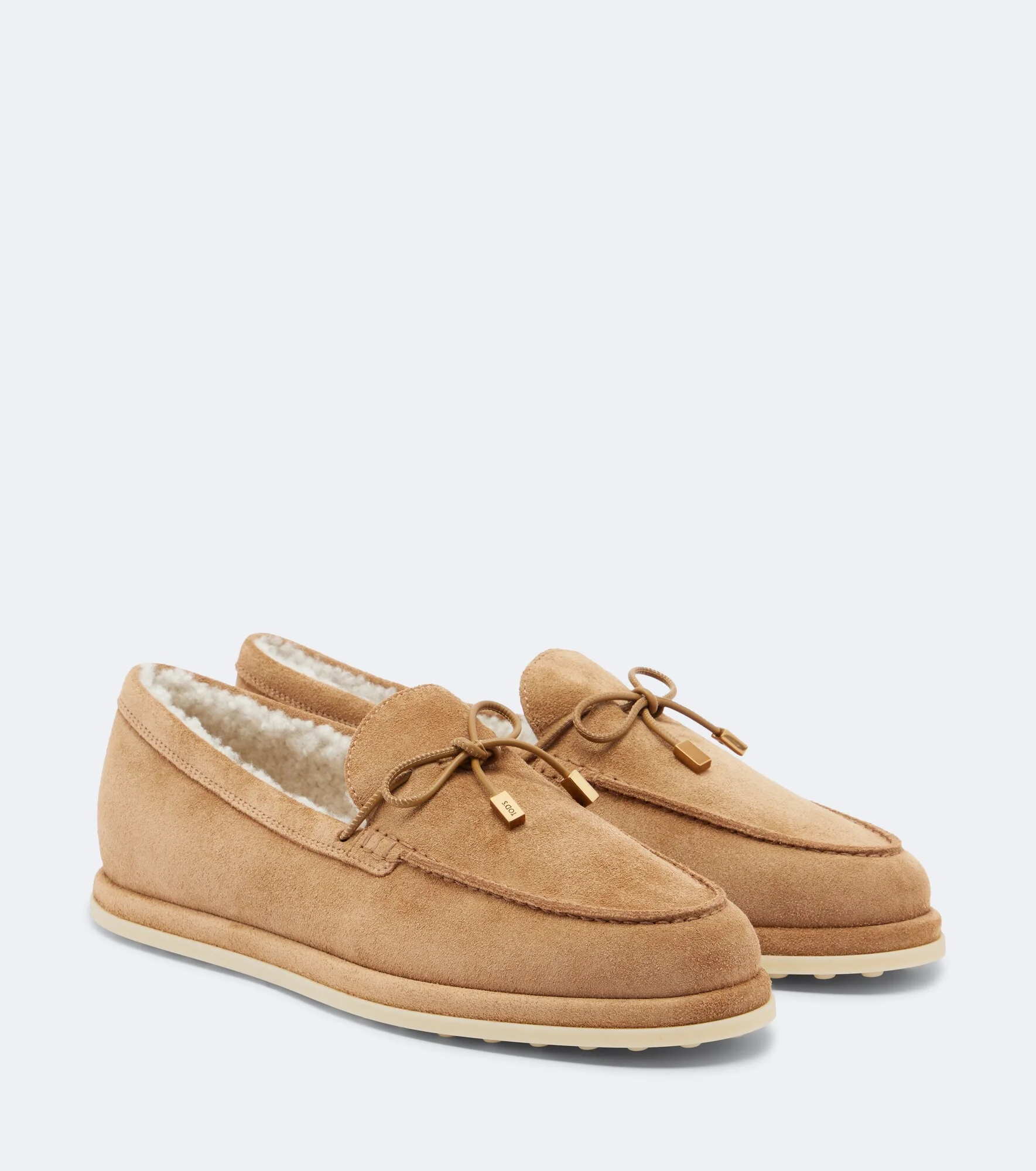 Gommino shearling-lined suede boat shoes - 1