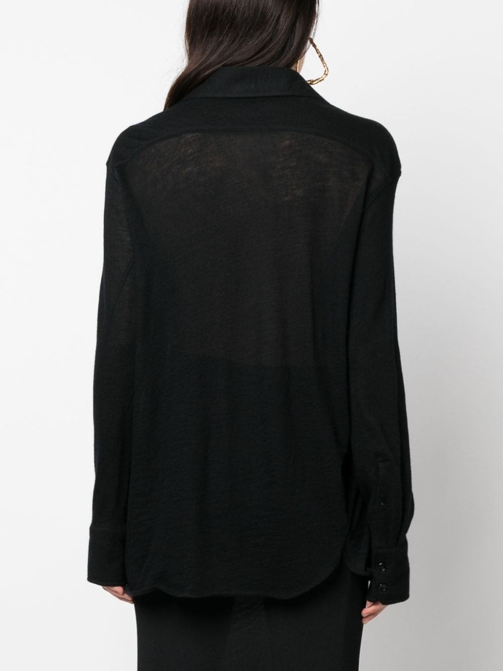 long-sleeved cashmere shirt - 4
