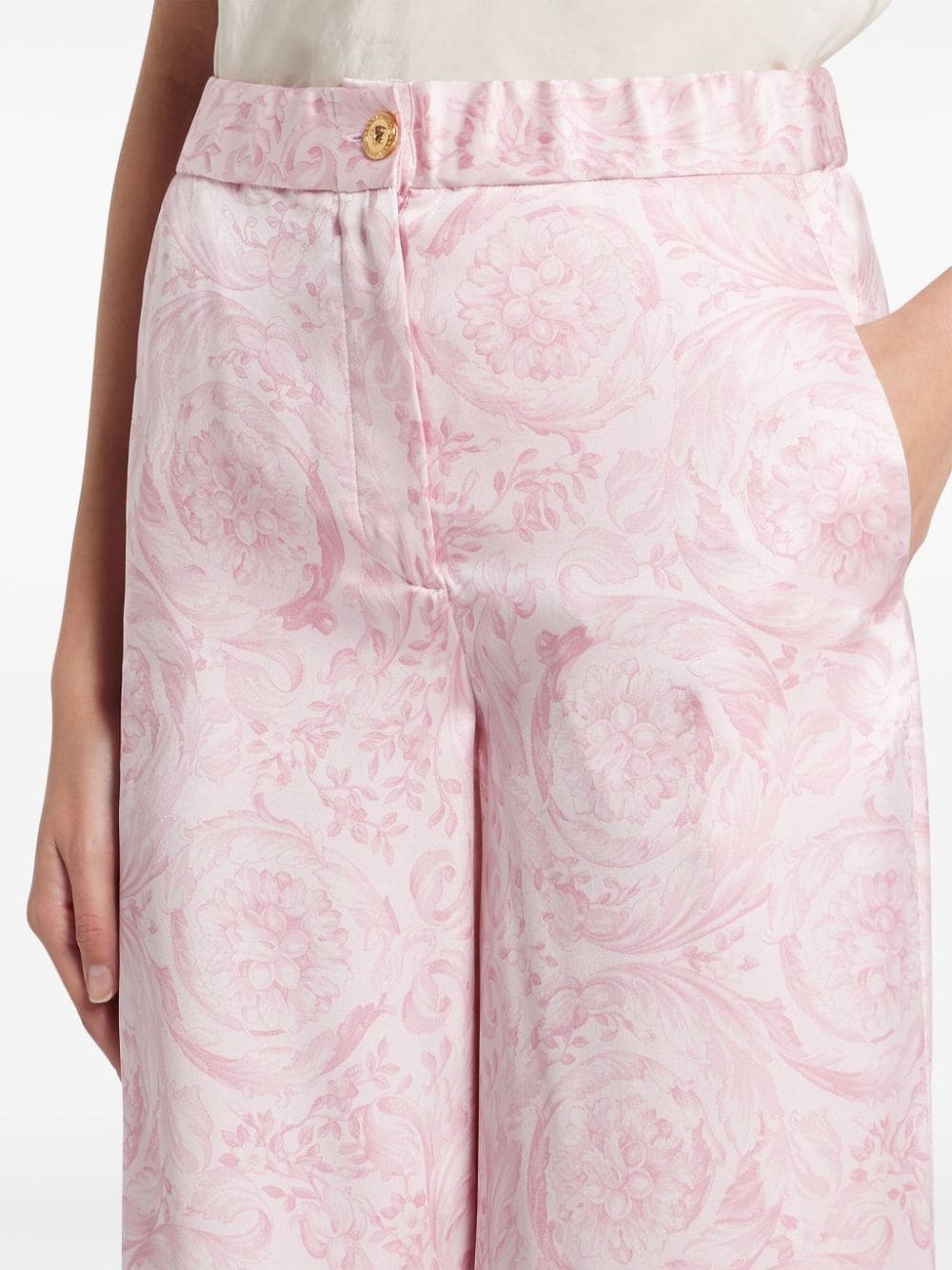 Barocco wide-leg satin trousers - 5