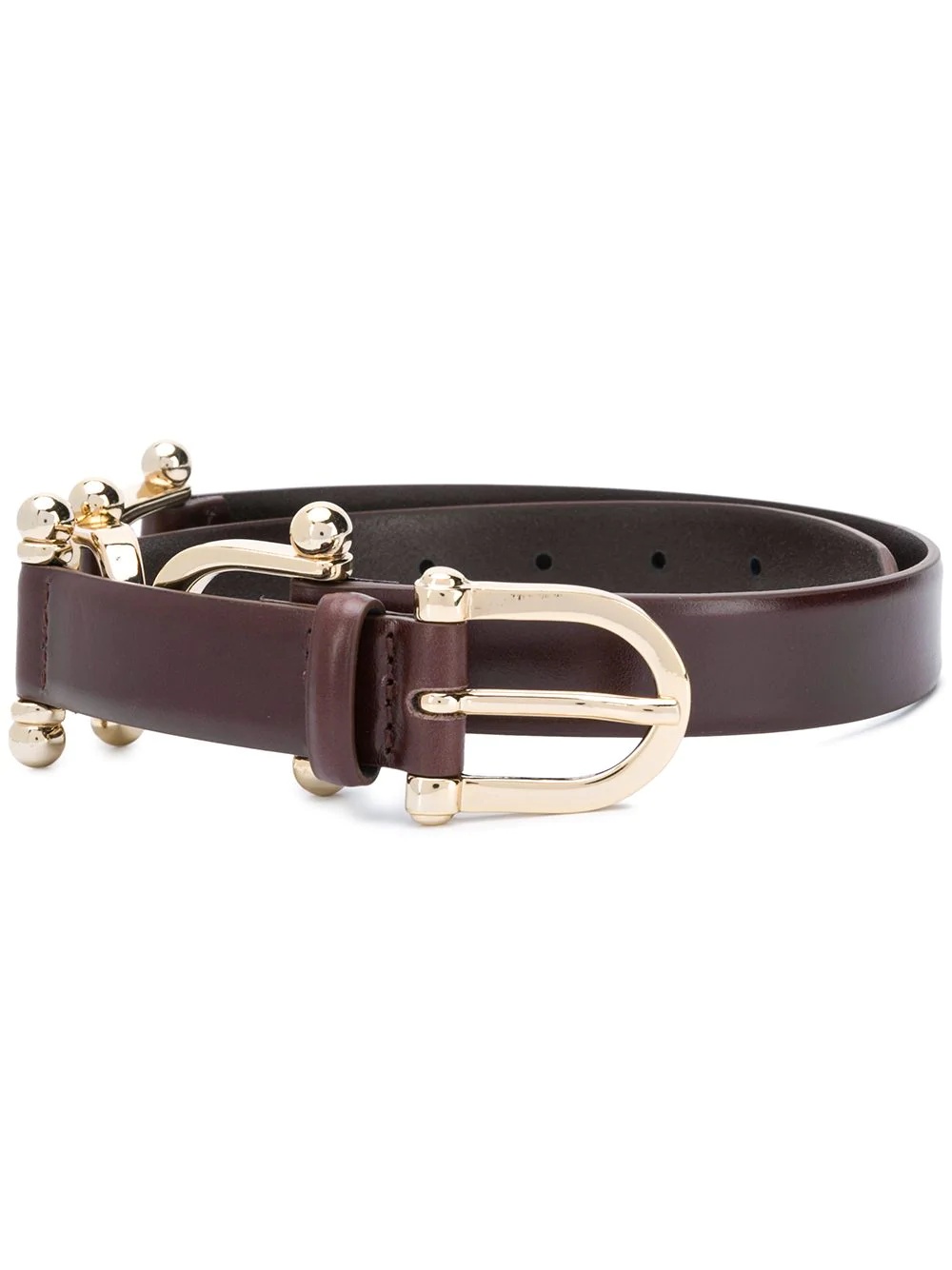 horsebit buckle leather belt - 1